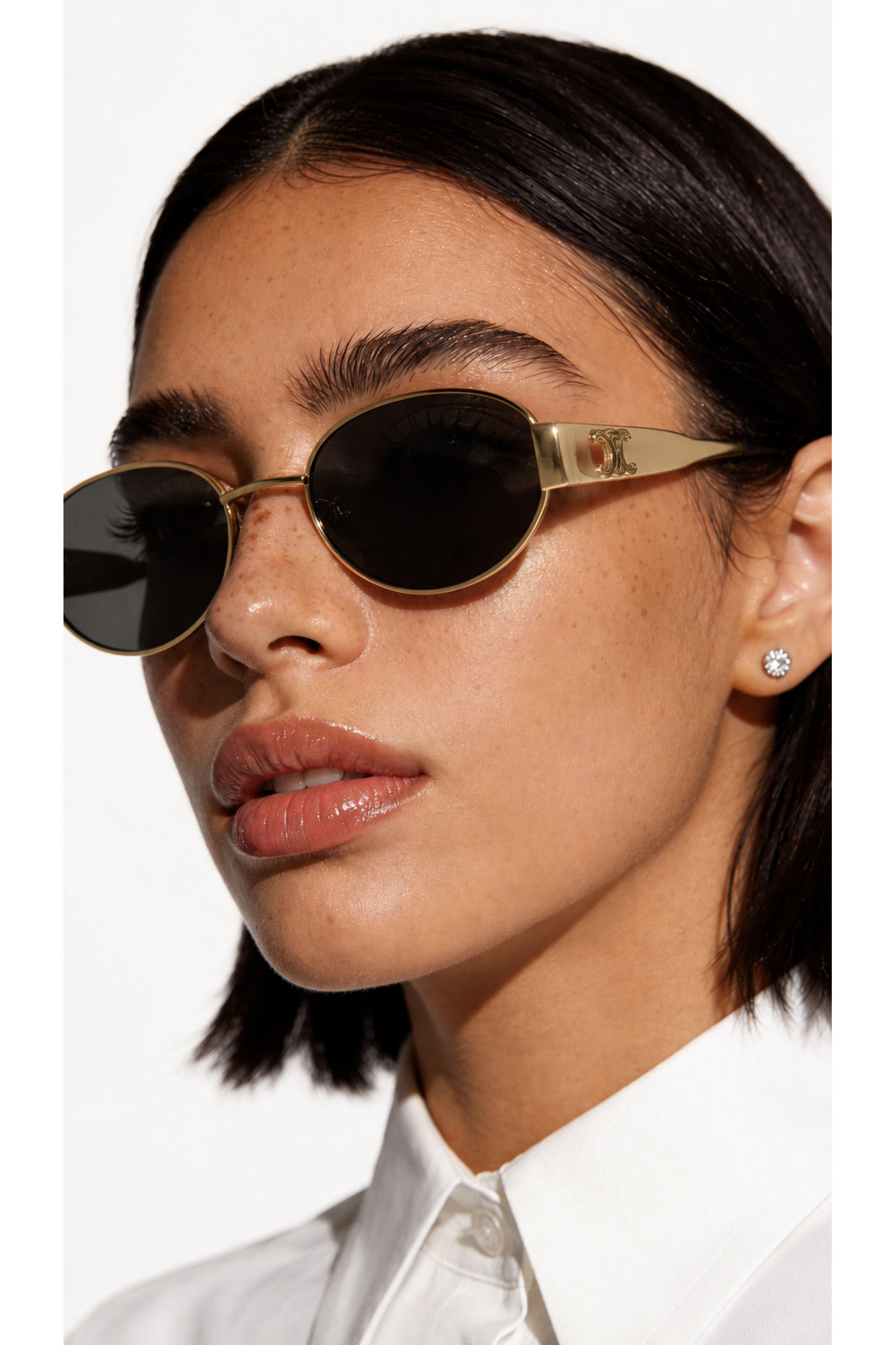 PİYESBOUTİQUE Alev 56 Ekartman Unisex Kadın Erkek Uv400 Korumalı Oval Gold Siyah NyIon Cam Metal Güneş Gözlüğü