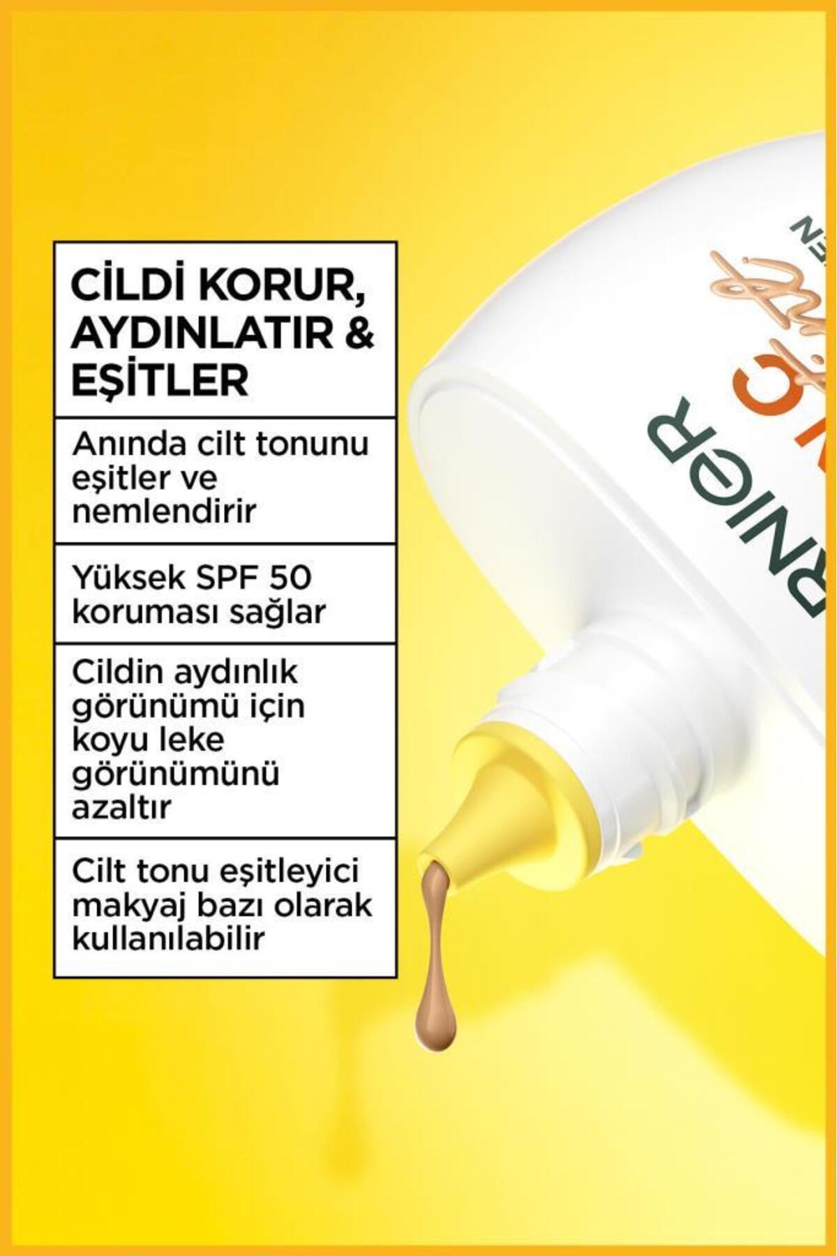 مرطوب کننده رنگی سه در یک ویتامین C واندر تینت با رنگ متوسط، SPF50، گیاهی — زرد GRNCVIT3IN1NEMLENDIRICI — تصویر 2 از 7