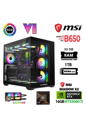 Xaser Lexus X690 Ryzen 7 7800x3d 32GB 1tb M2 Ssd 16gb Rtx5060Ti Sıvı Soğutmal...