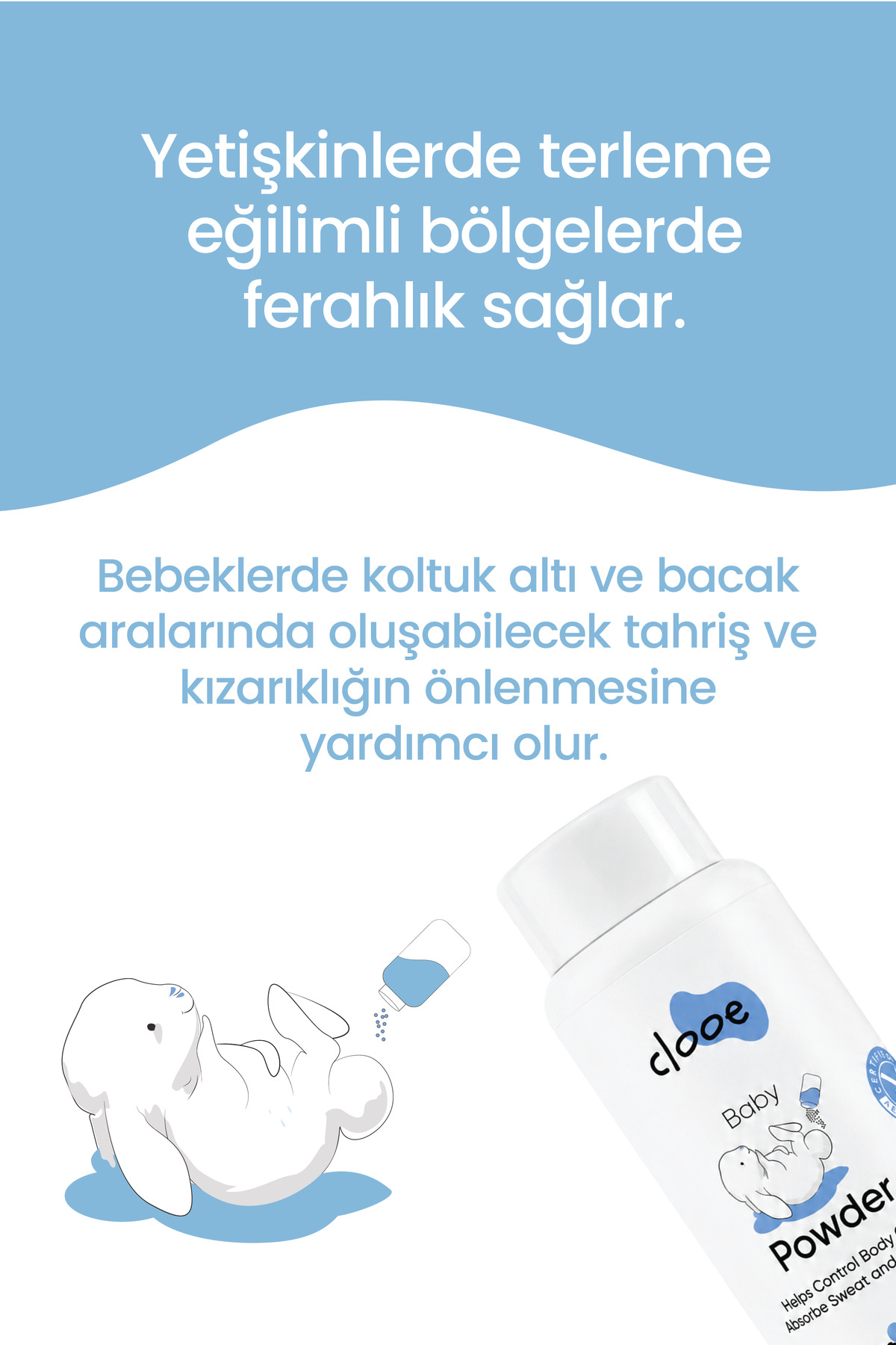2'li Avantajlı Set Bebek Pudrası 200 g - Talk İçermez - Organik - Aloe Vera & Mısır Nişastalı - Hassas Ciltler İçin — PKA013 — تصویر 4 از 5