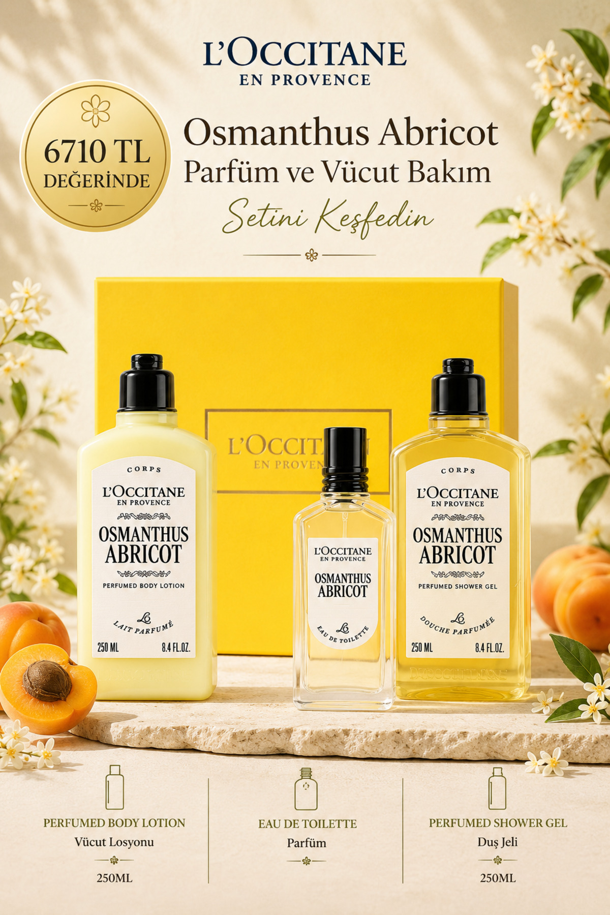 L'Occitane Osmanthus Abricot Parfüm ve Vücut Bakım Seti, Özel