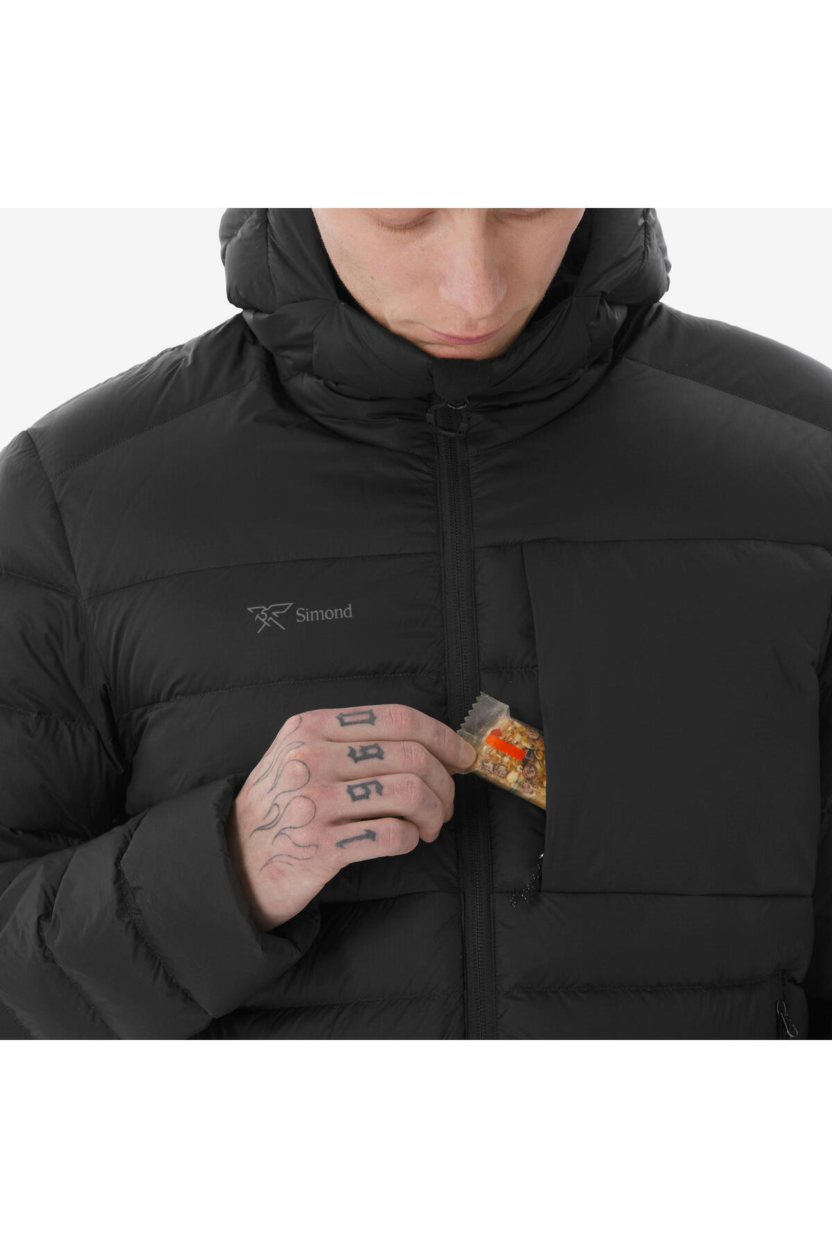 کاپشن پفی مردانه سایموند مدل Down Outdoor - کلاه دار - مشکی - MT500 - -10 °C — آبی 331150 — تصویر 6 از 8