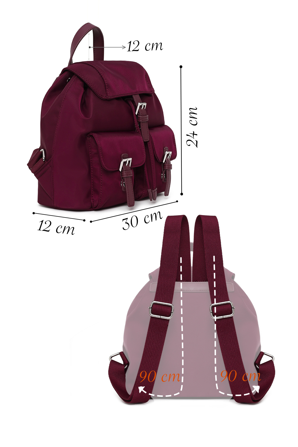 Derimod Kadın Bordo Kumaş Sırt Çantası 26PBD27666F görsel 2