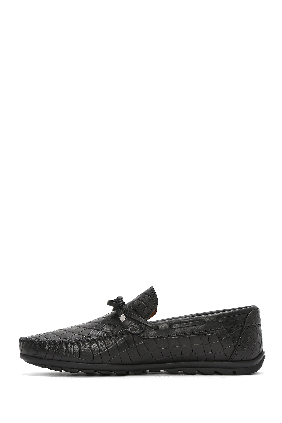 Derimod Erkek Siyah Kroko Deri Loafer 26SFD7544E3 görsel 3