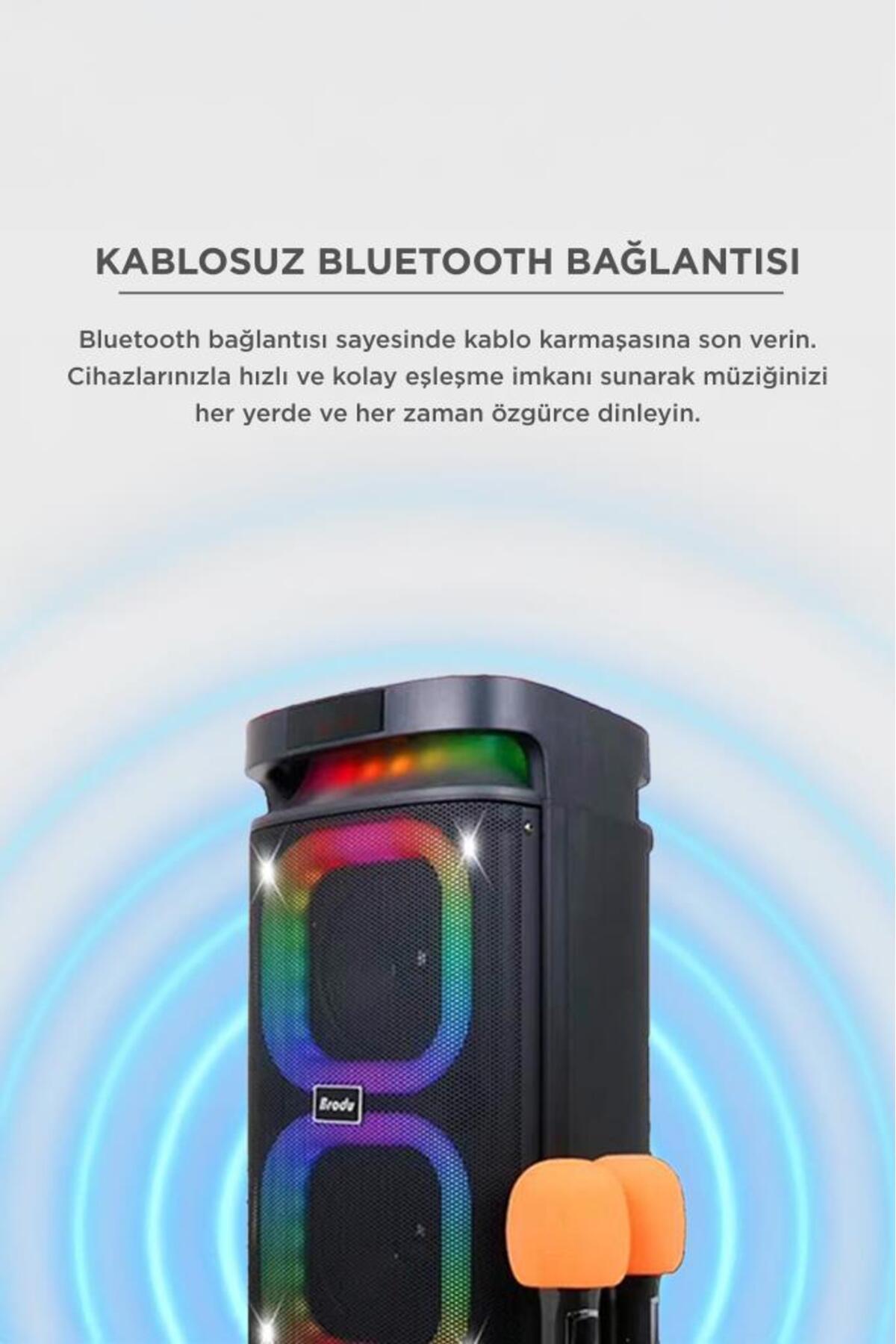 Torima Bluetooth Hoparlör Karaoke Mikrofonlu Rgb Işıklı Speaker