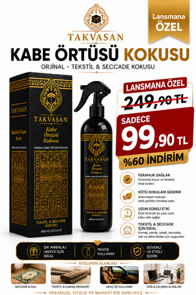 Takvasan Kabe Örtüsü Kokusu 400 ml Alkolsüz Oda ve Ortam Kokusu Hediyelik