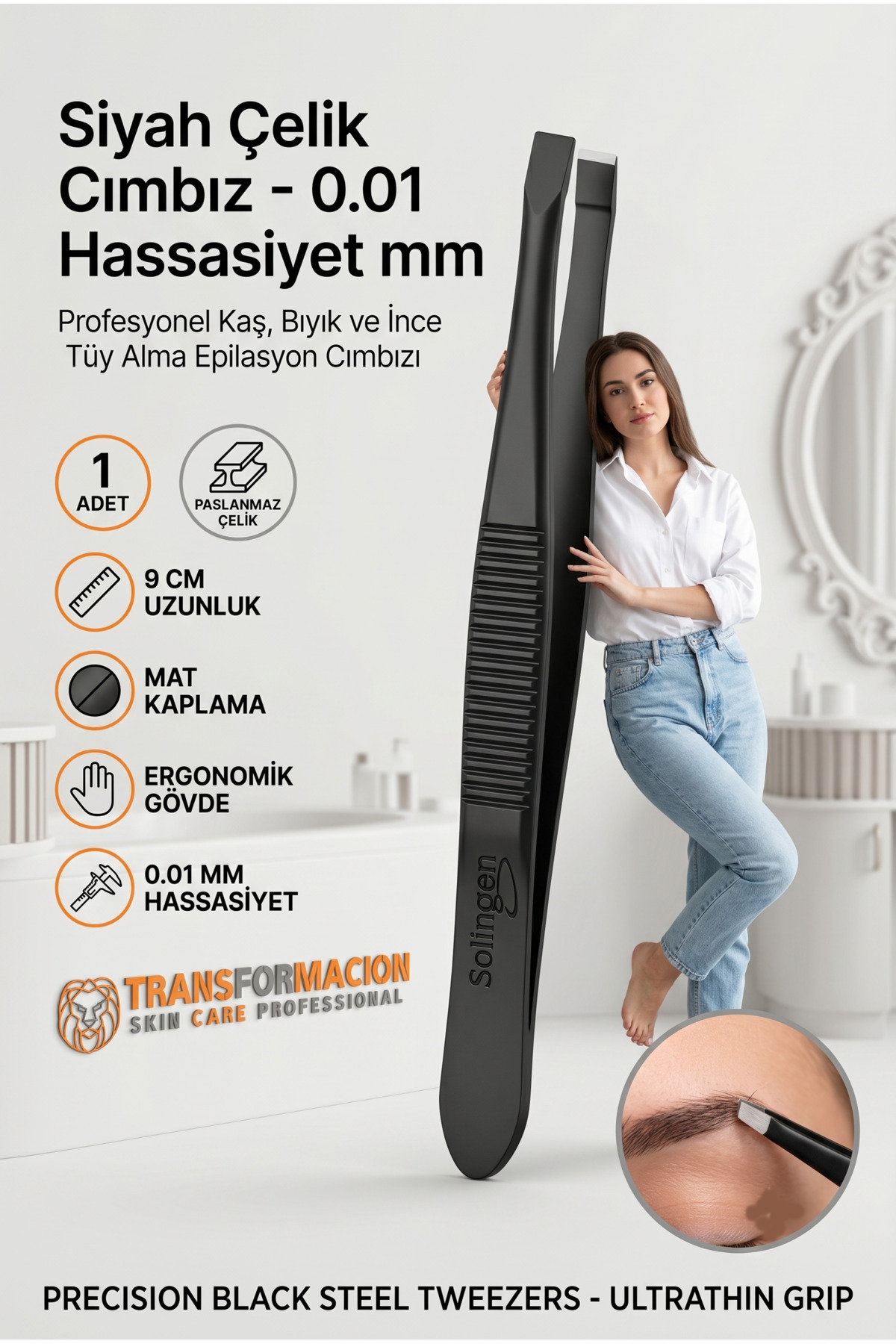 45mm 大粗筋 クルミ Transformacion Siyah Çelik Cımbız - 9 cm Düz Kare Uçlu, 0.01 mm