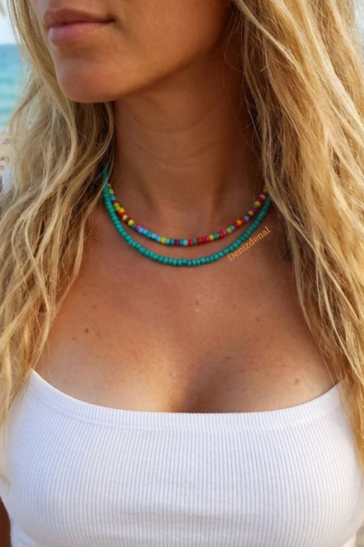 Sand Bead Necklace 2pcs Style