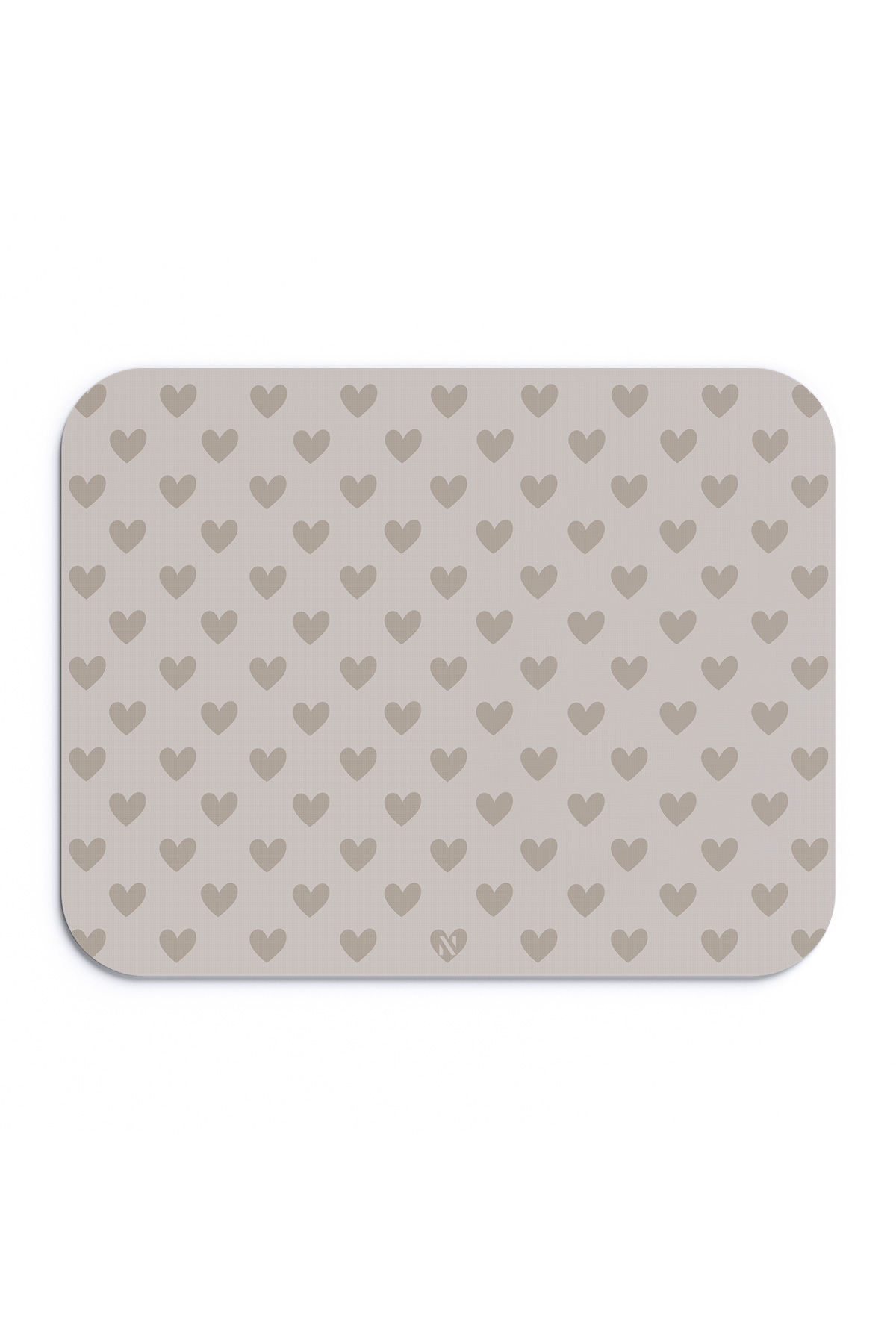 Beige Heart Pattern Ergonomic Mouse Pad with Anti-Slip Surface Ideal for Home and Office Use