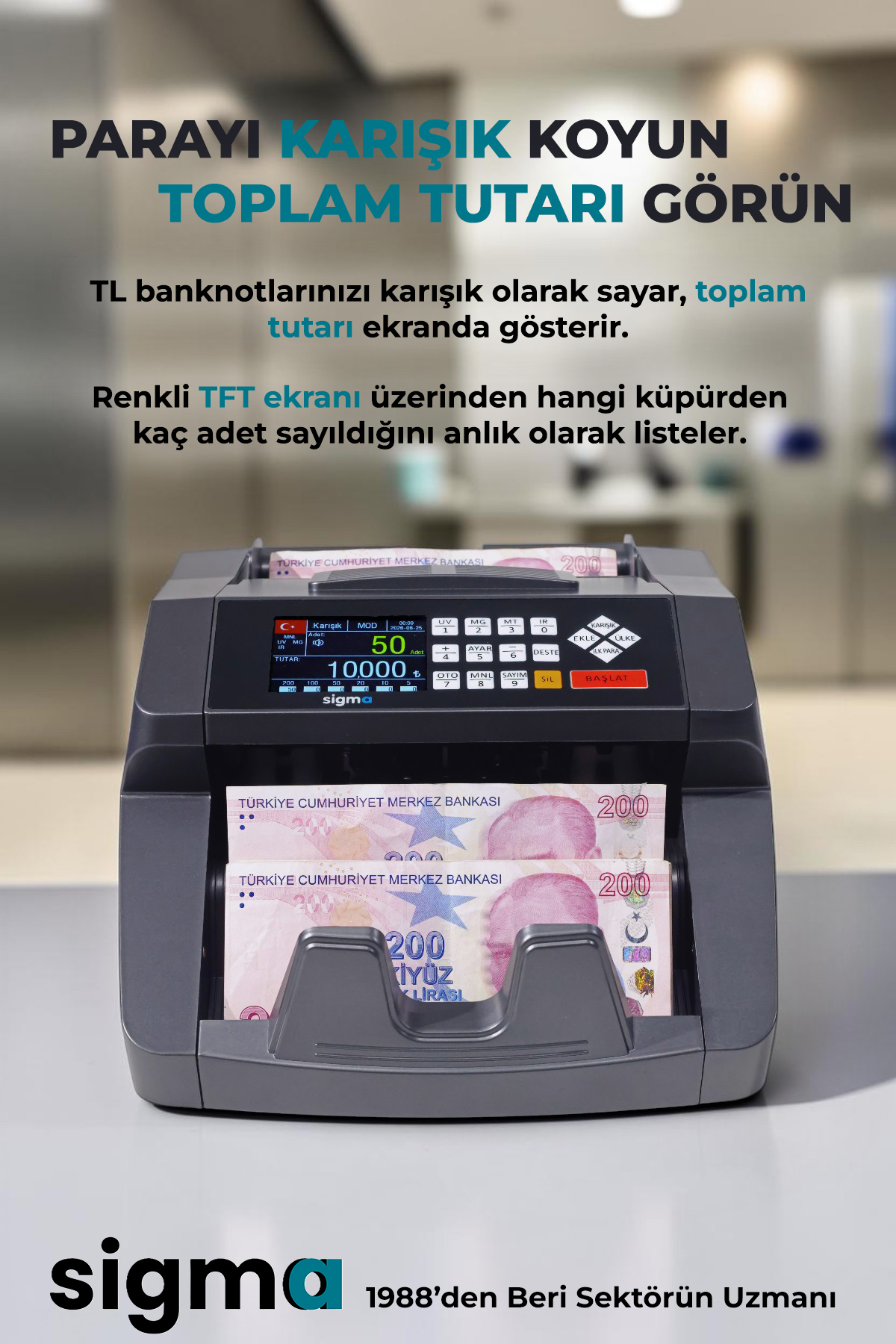 Sigma Para Sayma Makinesi Modelleri, Fiyatları 2026