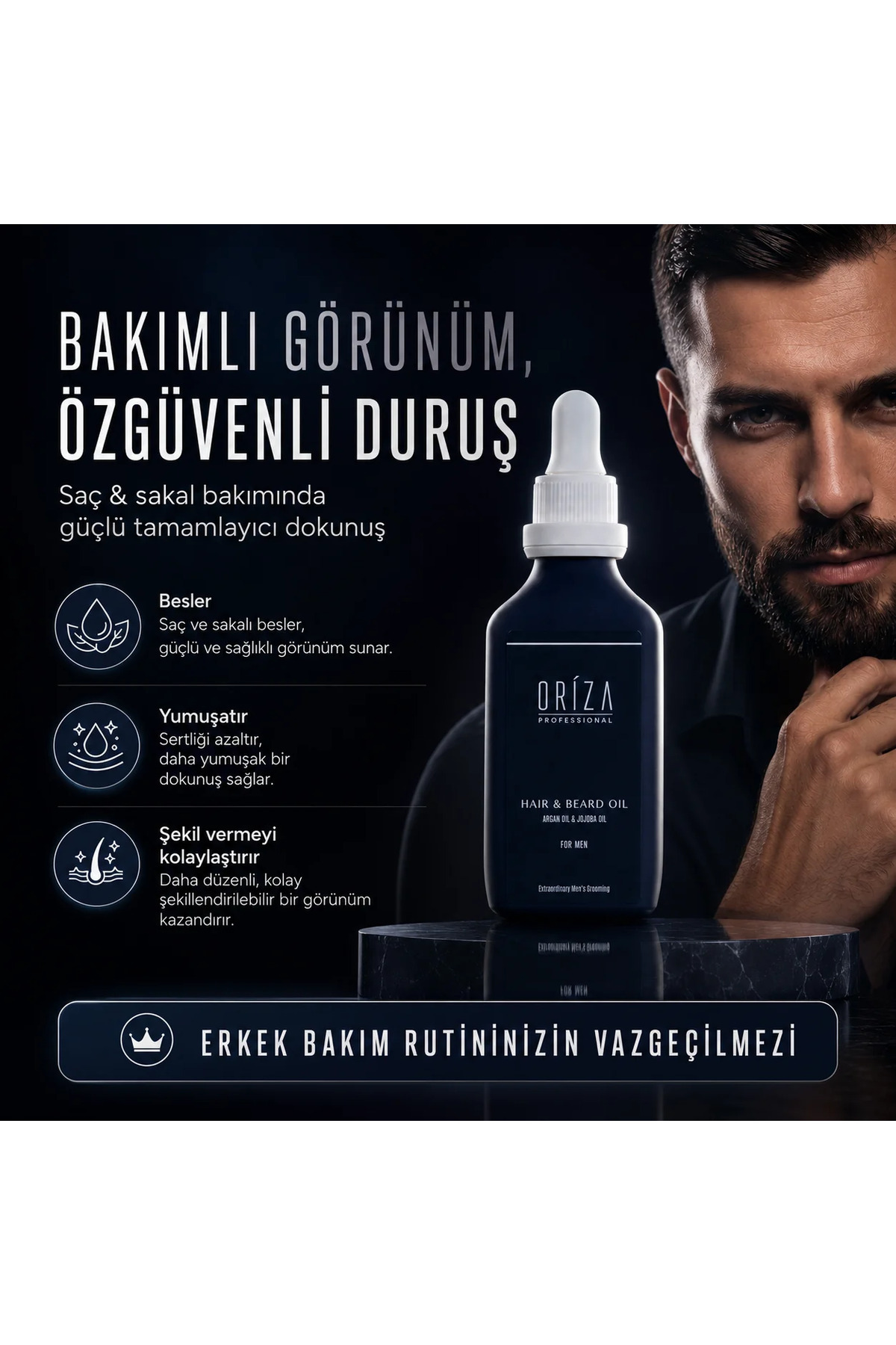 روغن مو و ریش آقایان | مغذی، تقویت کننده و براق کننده — ORZ-MEN-OIL — تصویر 2 از 6