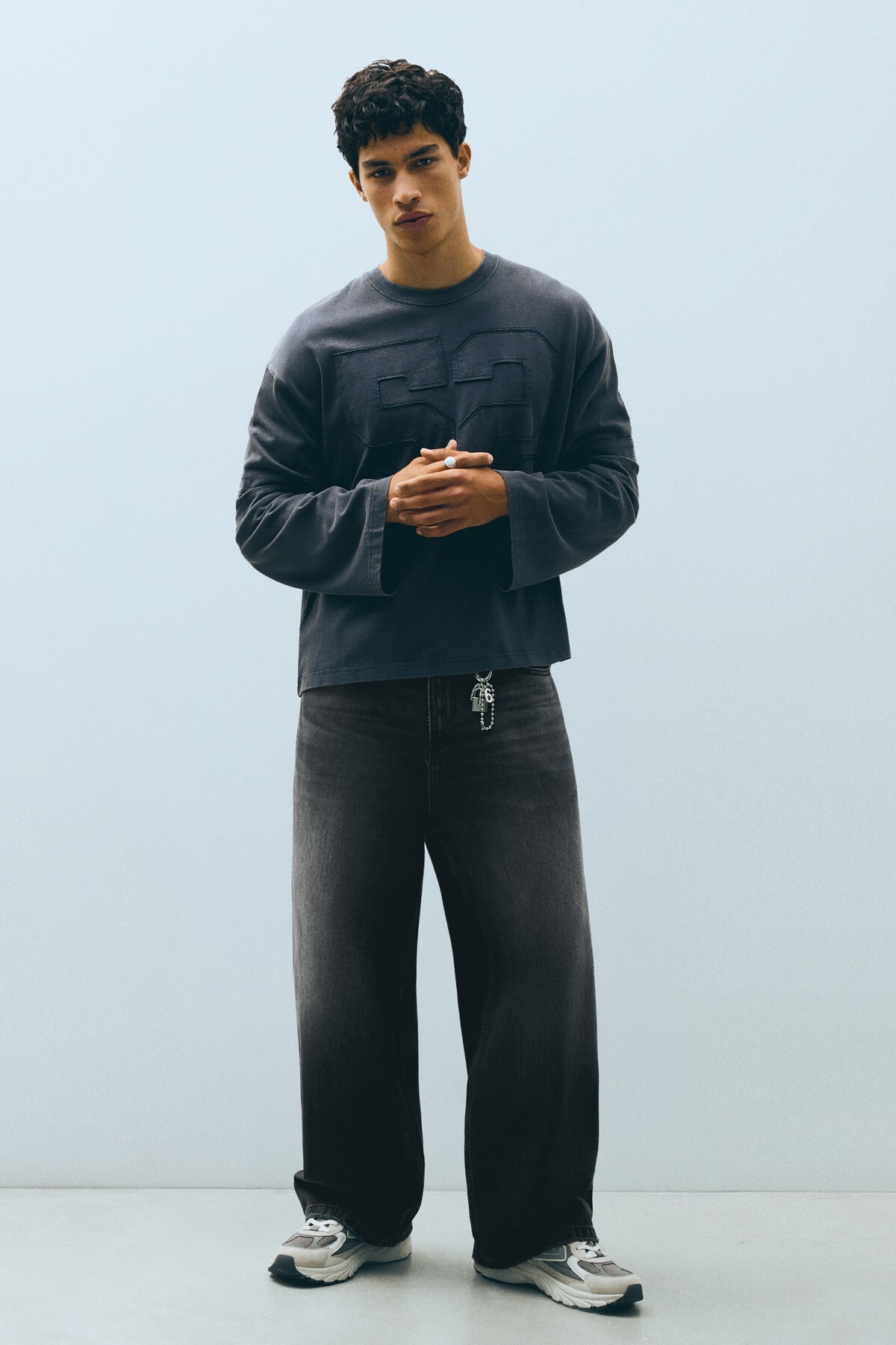 1_org_zoom شلوار جین Bershka برشکا فوق العاده آزاد اورجینال - تصویر 1