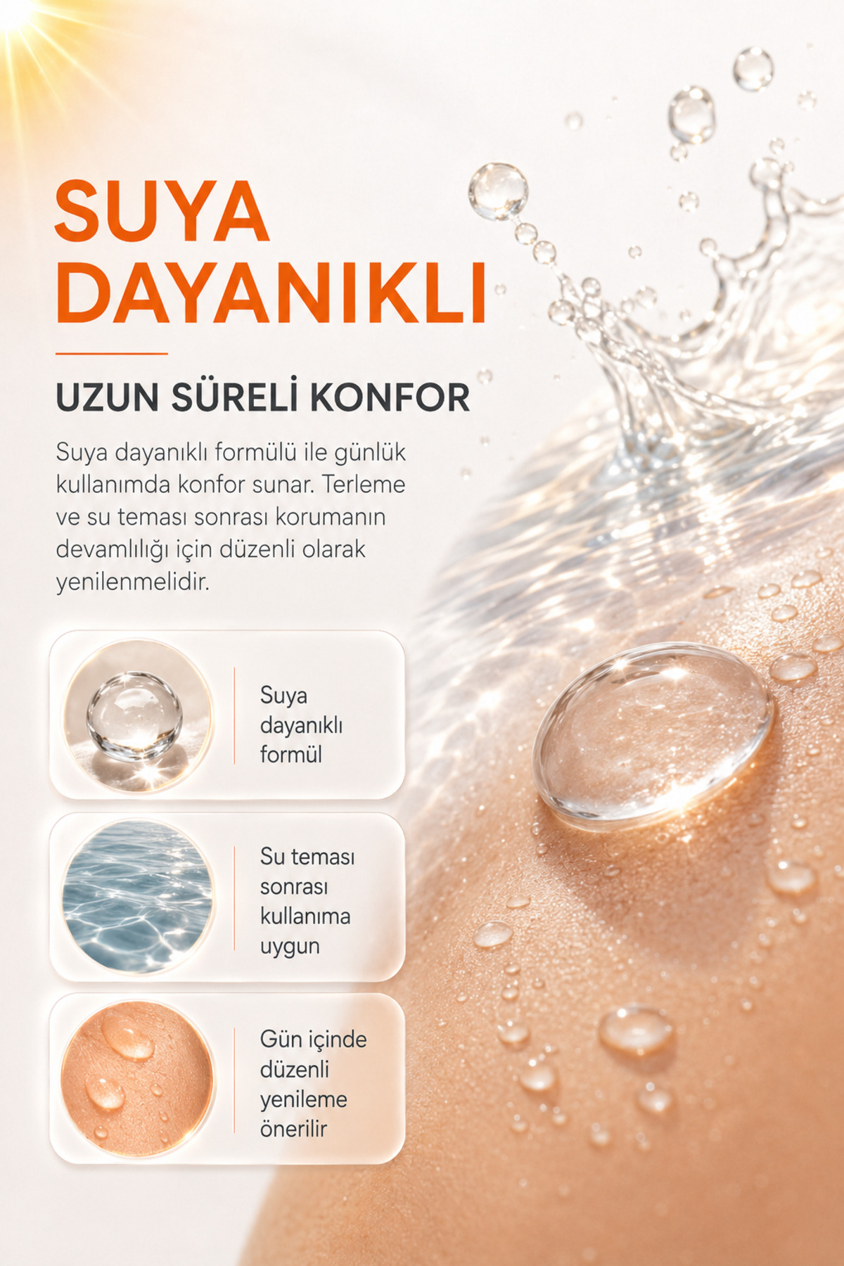 SPF 50+ Güneş Kremi UVA UVB Koruma | Suya Dayanıklı, Leke Karşıtı, Nemlendirici Güneş Kremi 90 ml — DDE-KR-SUNCREAM-50ML — تصویر 6 از 7