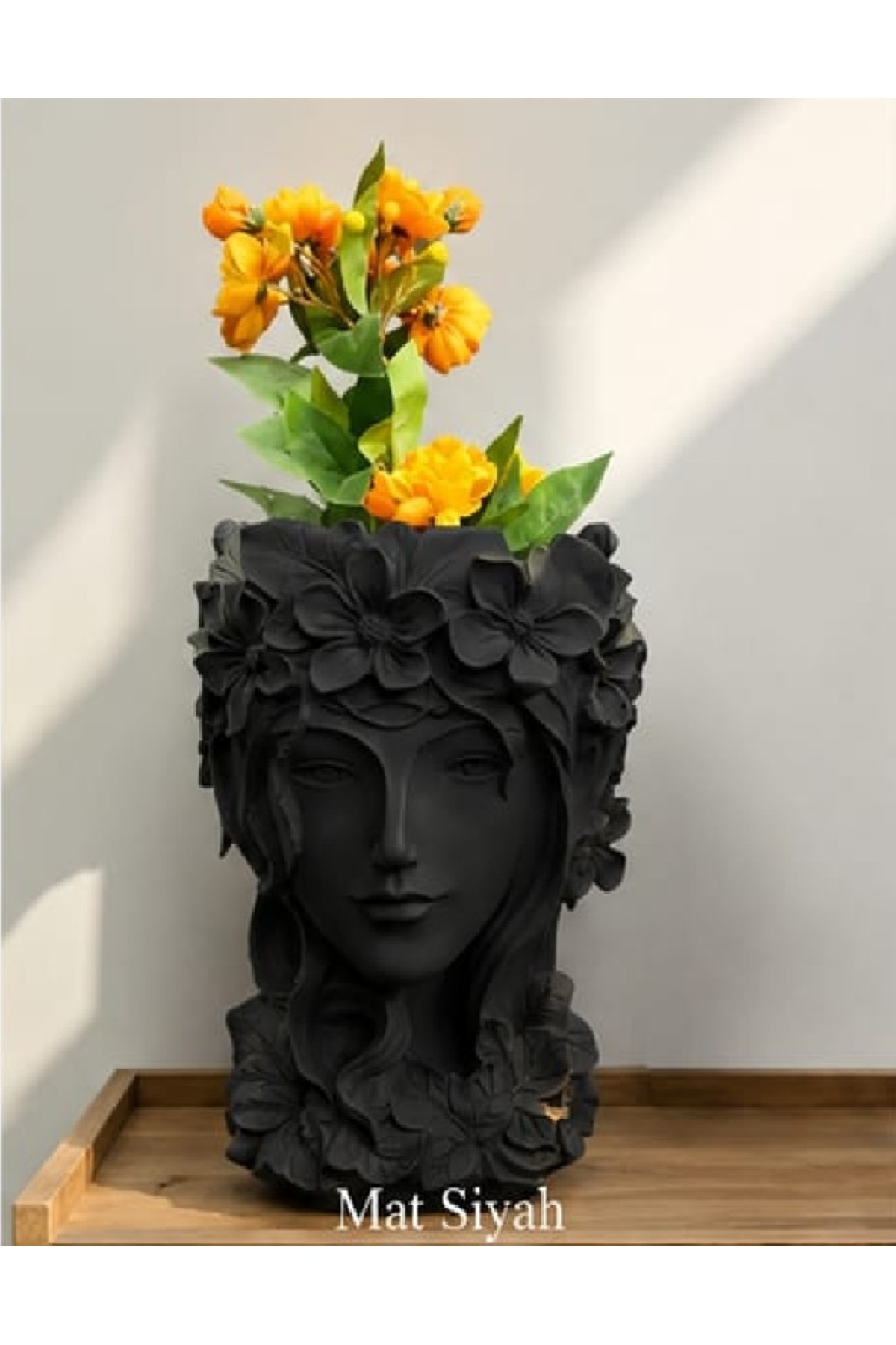 25 Cm Natural Stone Casting Queen Bust Flower Pot Decorative Plant Pot