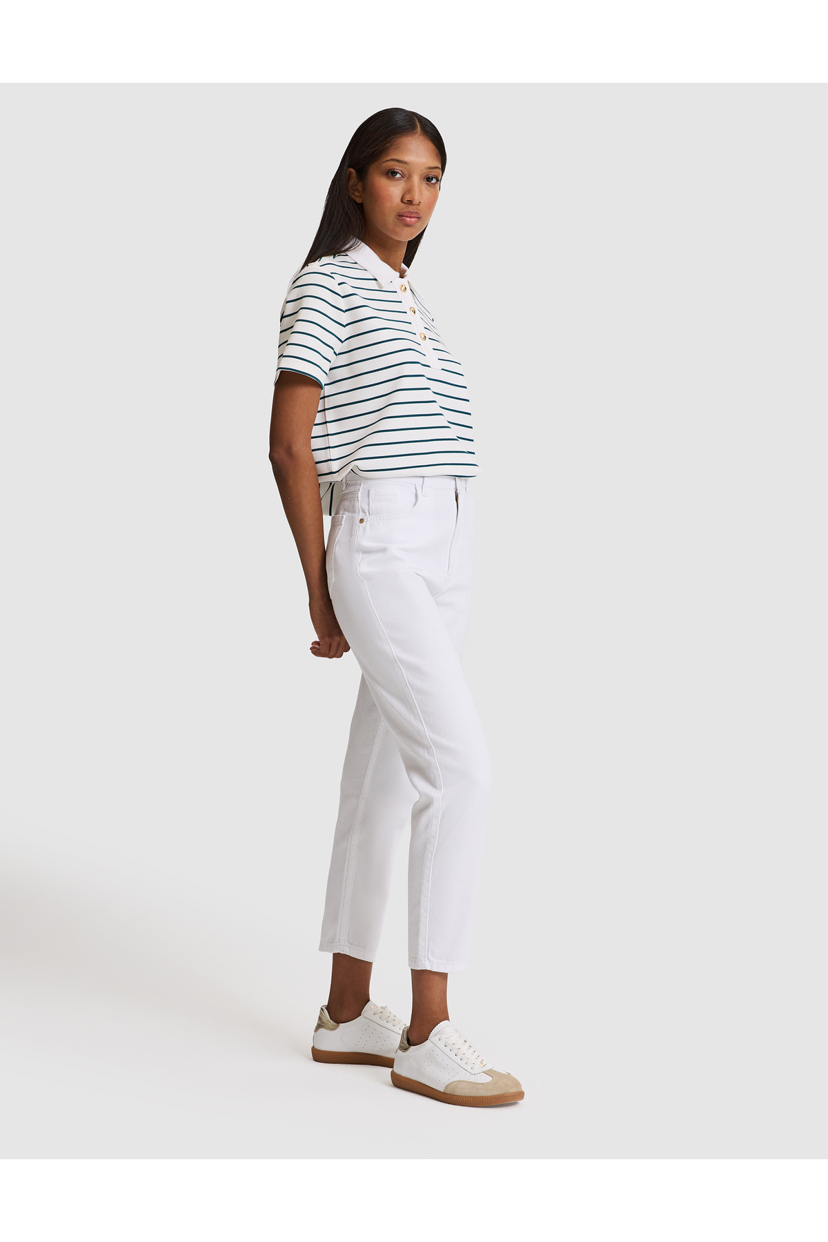 Pierre Cardin Beyaz Mom High Waist Fit Jean Pantolon 50313234-VR013 görsel 3