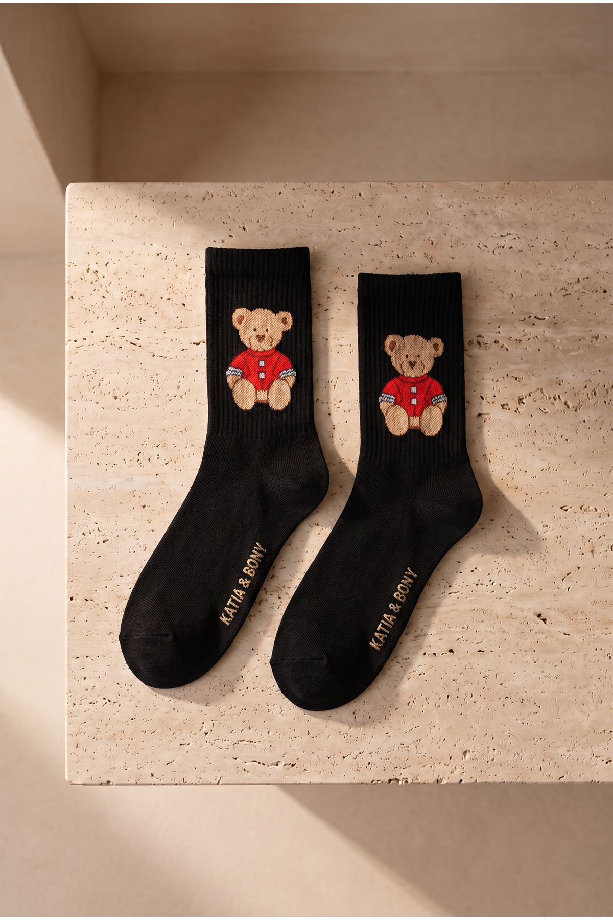 Katia&Bony Kadın Teddy Desenli Soket Çorap Siyah görsel 3