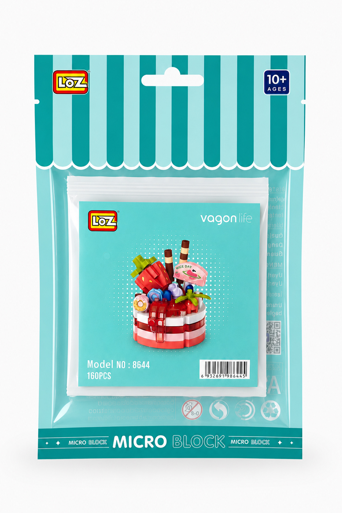 おまとめ Loz Çilekli Pasta 160 Parça Block Oyuncak-Mini Poşet LZ-8644