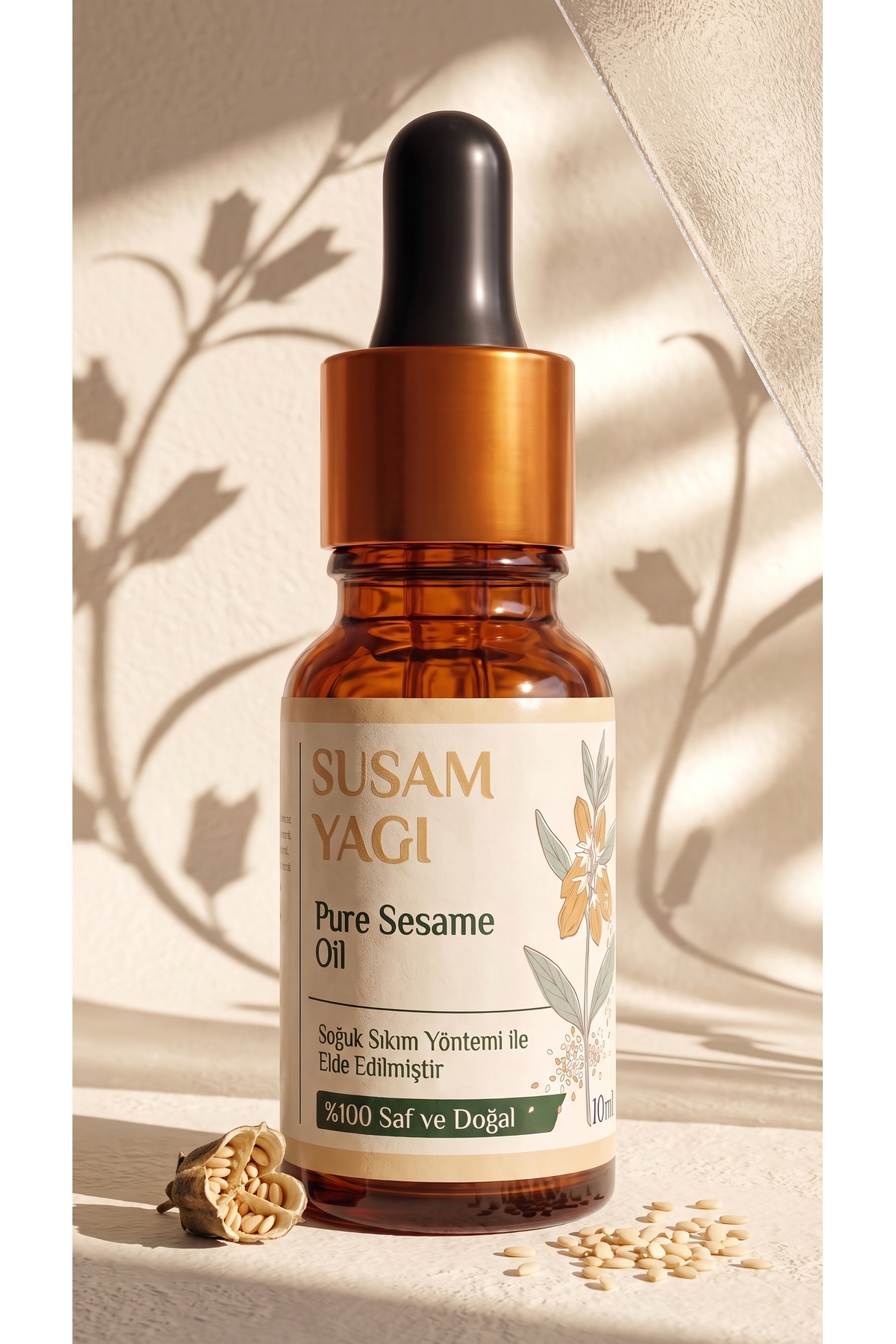 Susam Yağı 10 ml / Soğuk Sıkım / %100 Saf Ve Doğal / Sesame Seed Oil — A1-Susam-yag-10 — تصویر 2 از 8