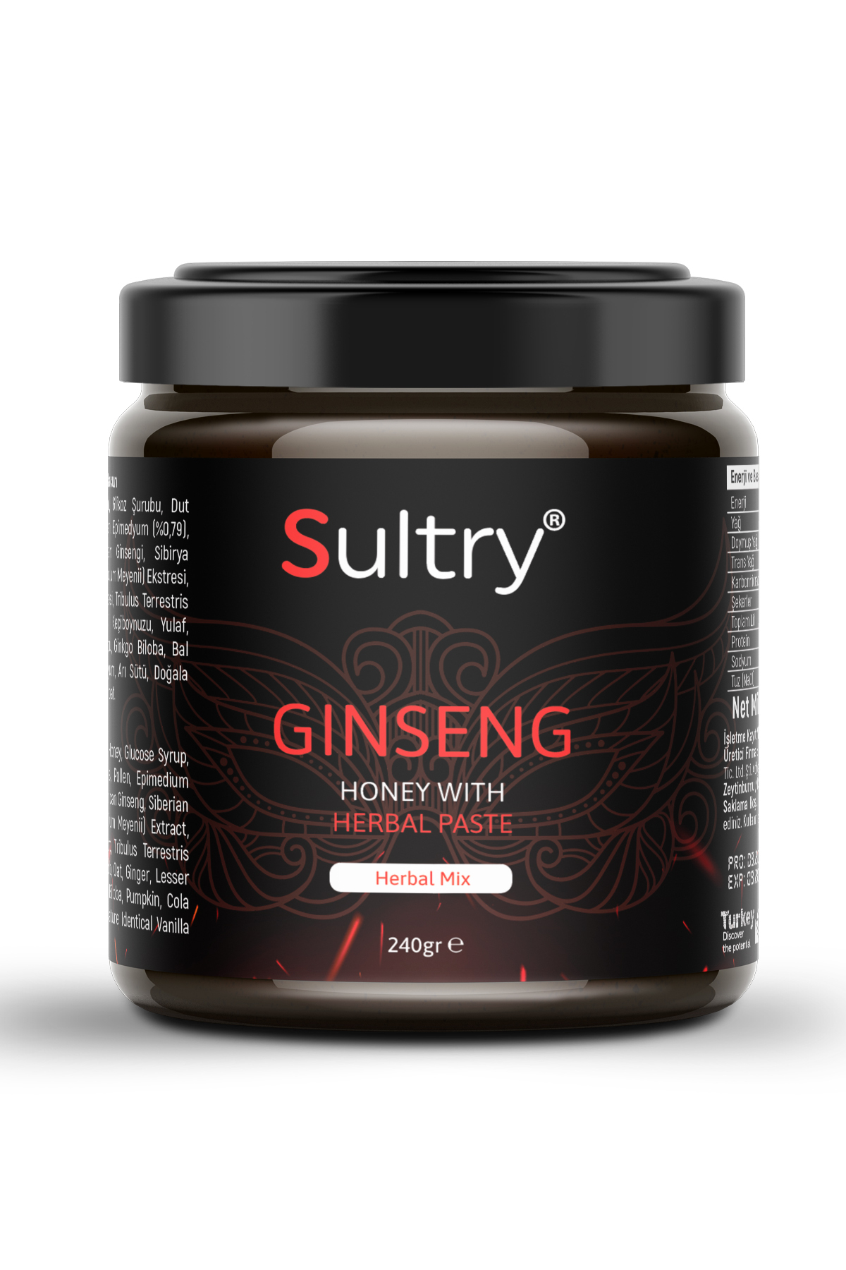 sultry Ginseng Macunu Tribulus Terrestris, Keçiboynuzu Pekmezi, Bal İçeren Bitkisel Karışımlı Kuvvet Macun 240 gr — SLT