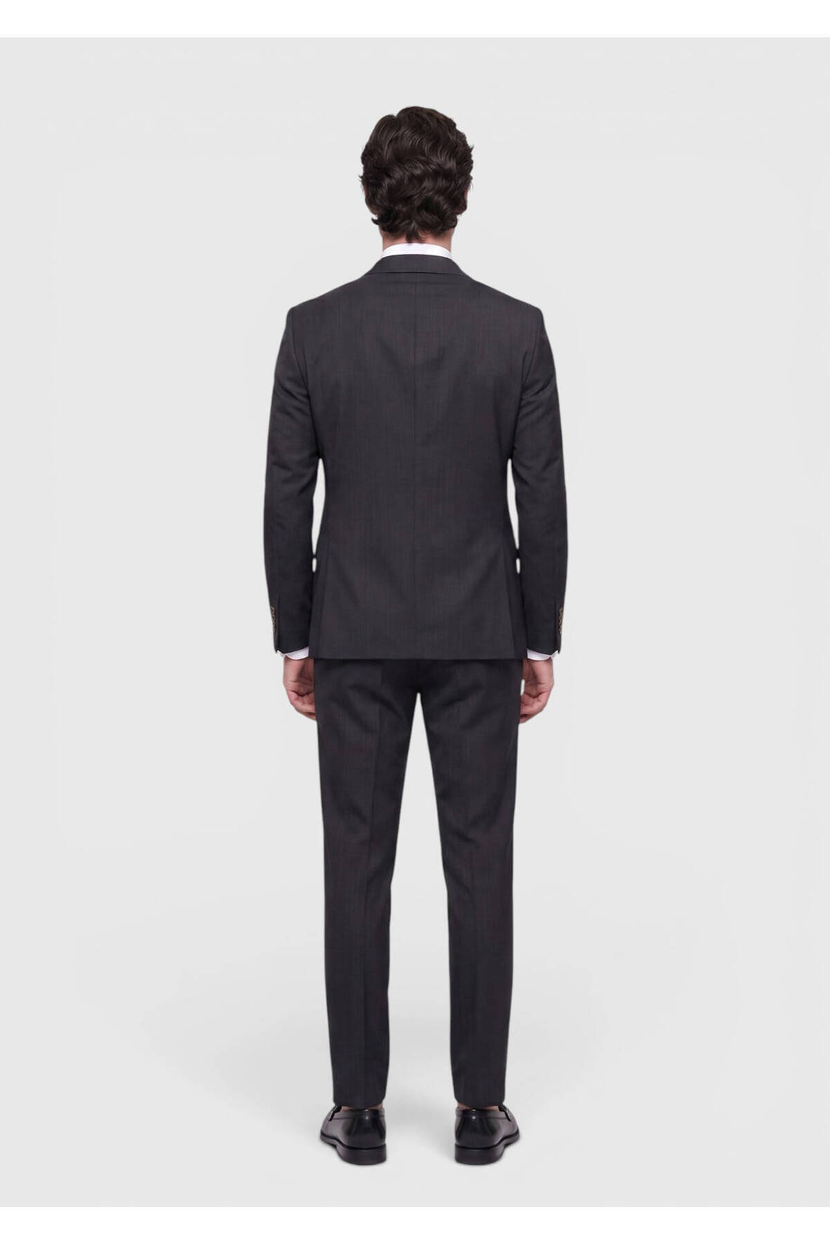Ramsey Antrasit Desenli Modern Fit Yün Karışımlı Takım Elbise görsel 5