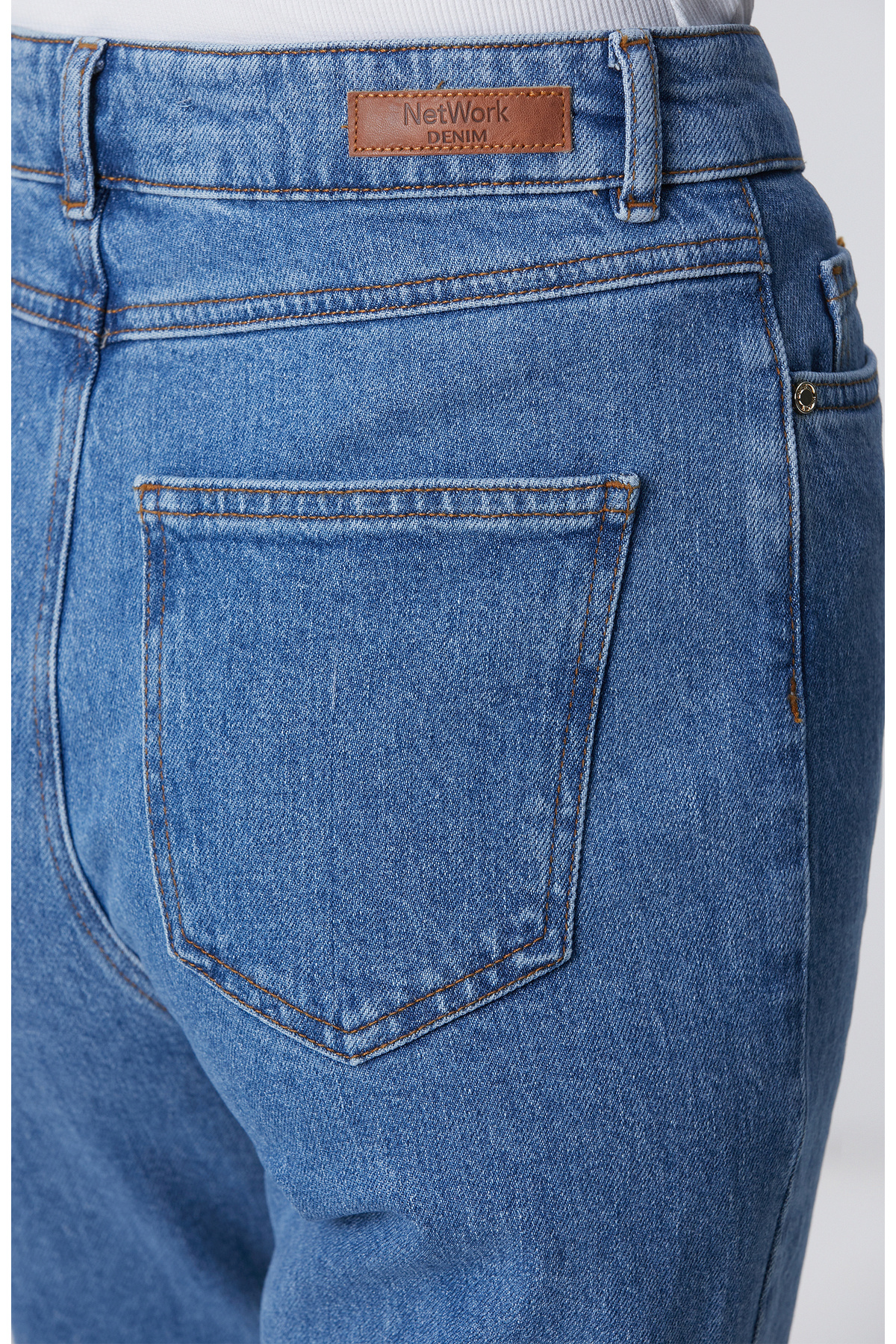 Network Slim Fit Açık Indigo Mavi Denim Pantolon görsel 5