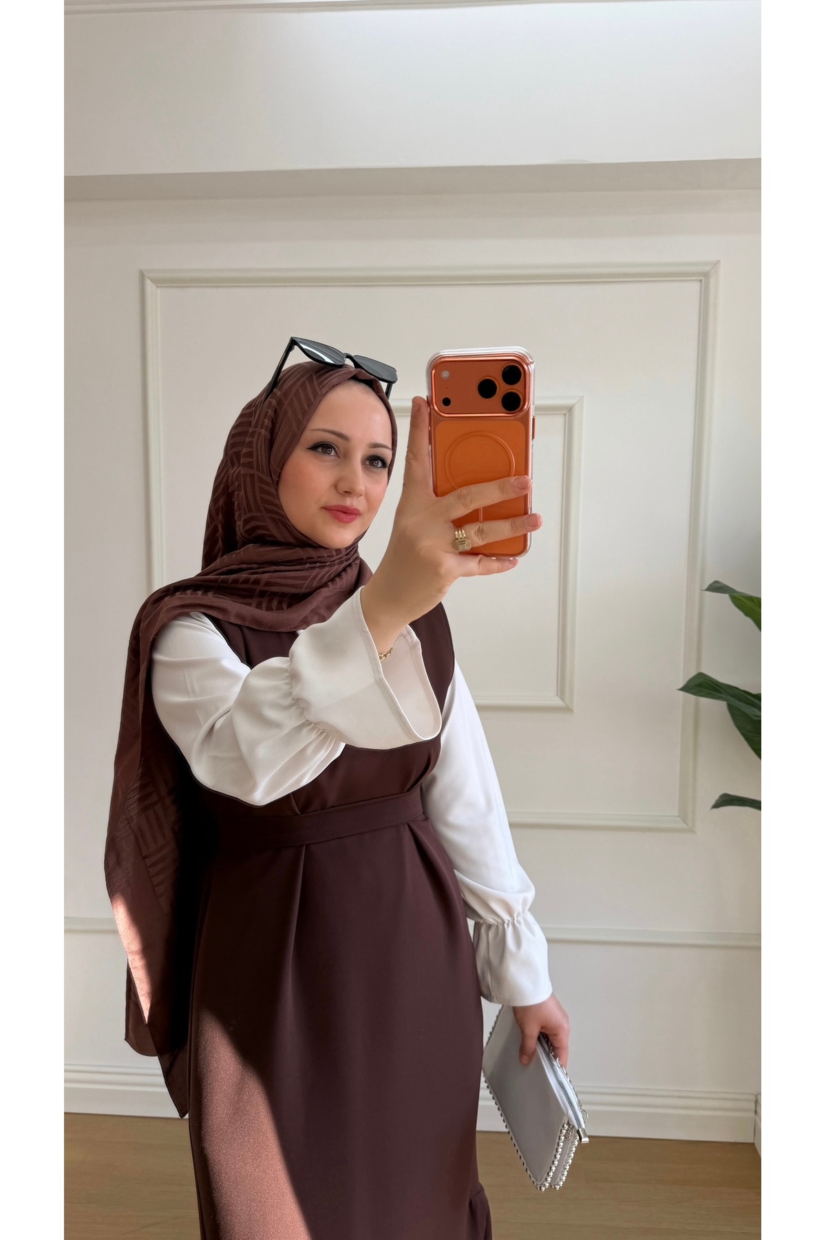 کرپ قهوه ای حجاب سوخاری ژیلت 4