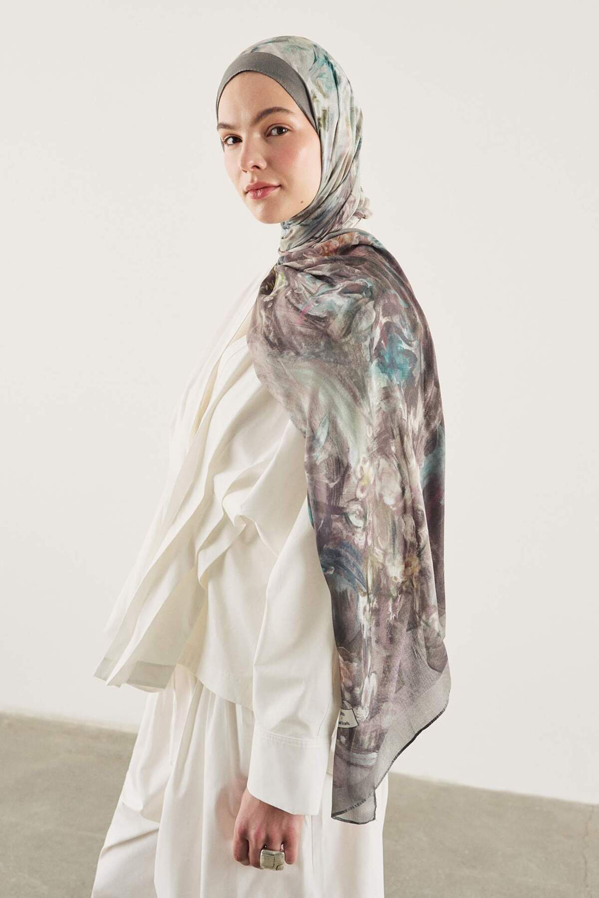 DeFacto Fresh Scarfs X Monet Floral Viskon Şal I1755AX26SM görsel 4