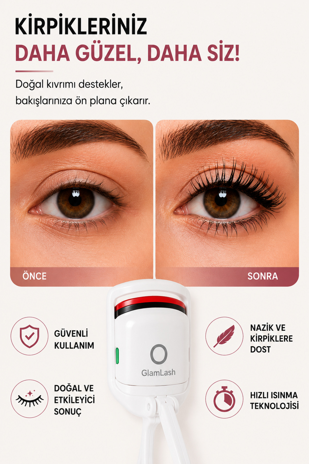 ŞARJLI KİRPİK ŞEKİLLENDİRİCİ — سفید 38mbm-0581MJ — تصویر 2 از 3
