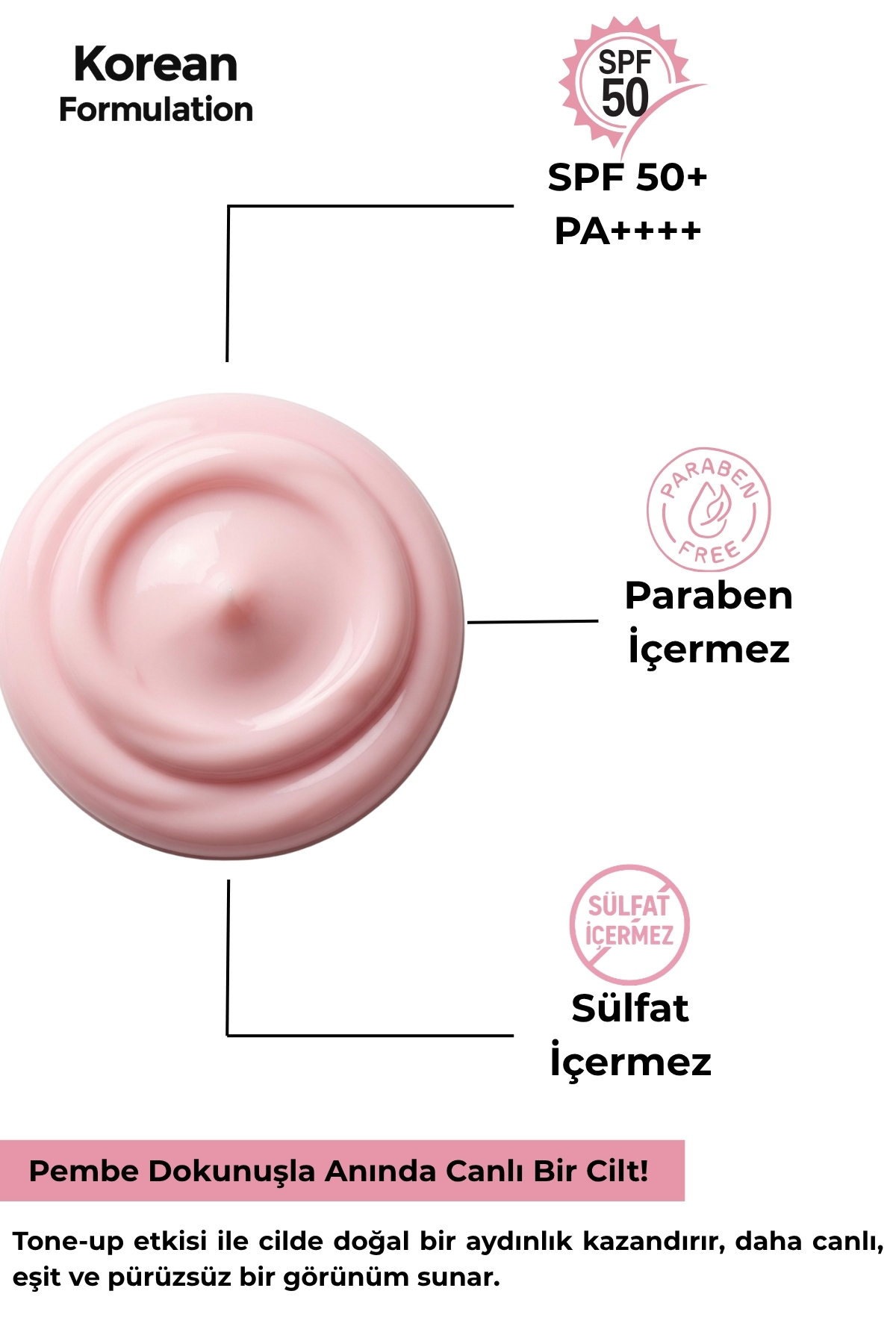 Ton Eşitleyici Yüksek Korumalı Güneş Kremi Tone-Up Pink 50 Ml — ERC043504 — تصویر 4 از 6