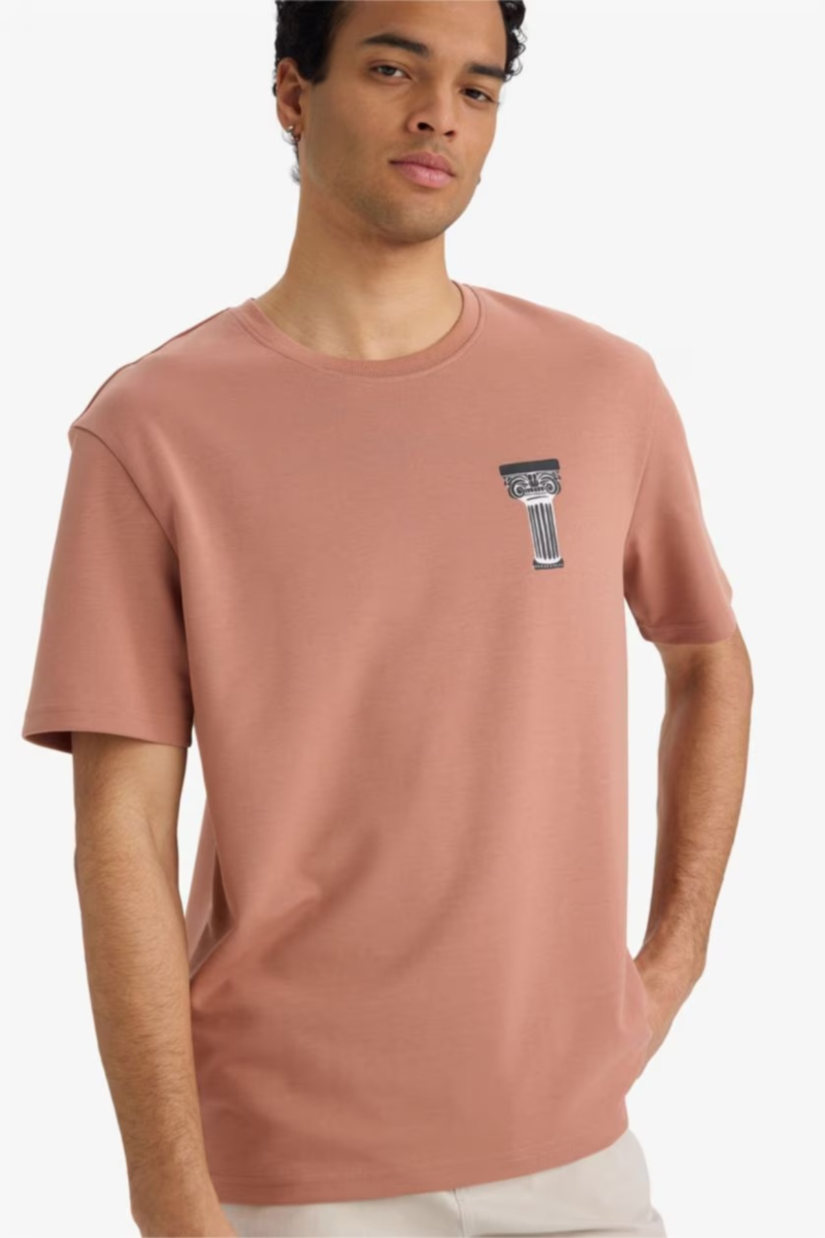 Defacto Breathable Cotton Regular Fit Printed T-Shirt F9682Ax26Sp