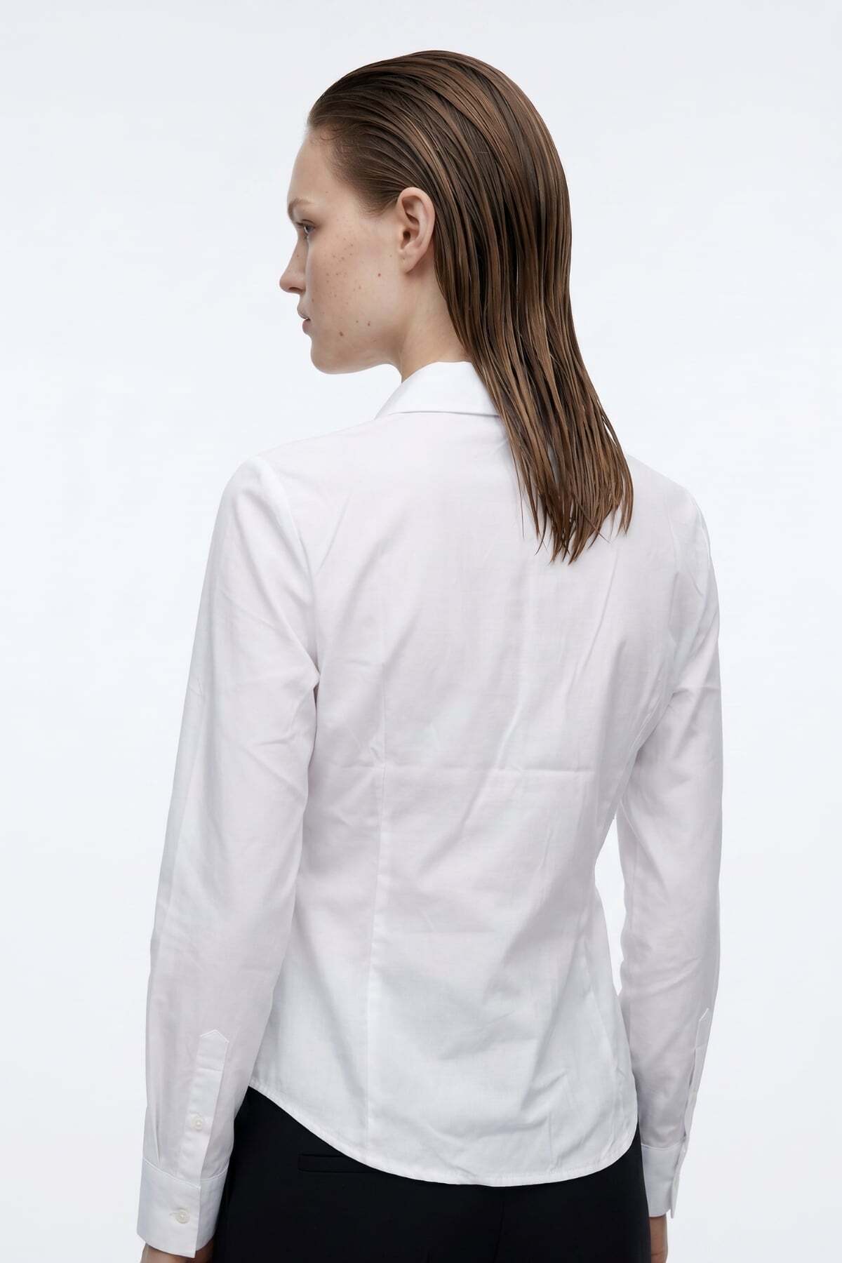 HAKKE Basic Slim Fit Kadın GÖMLEK görsel 3