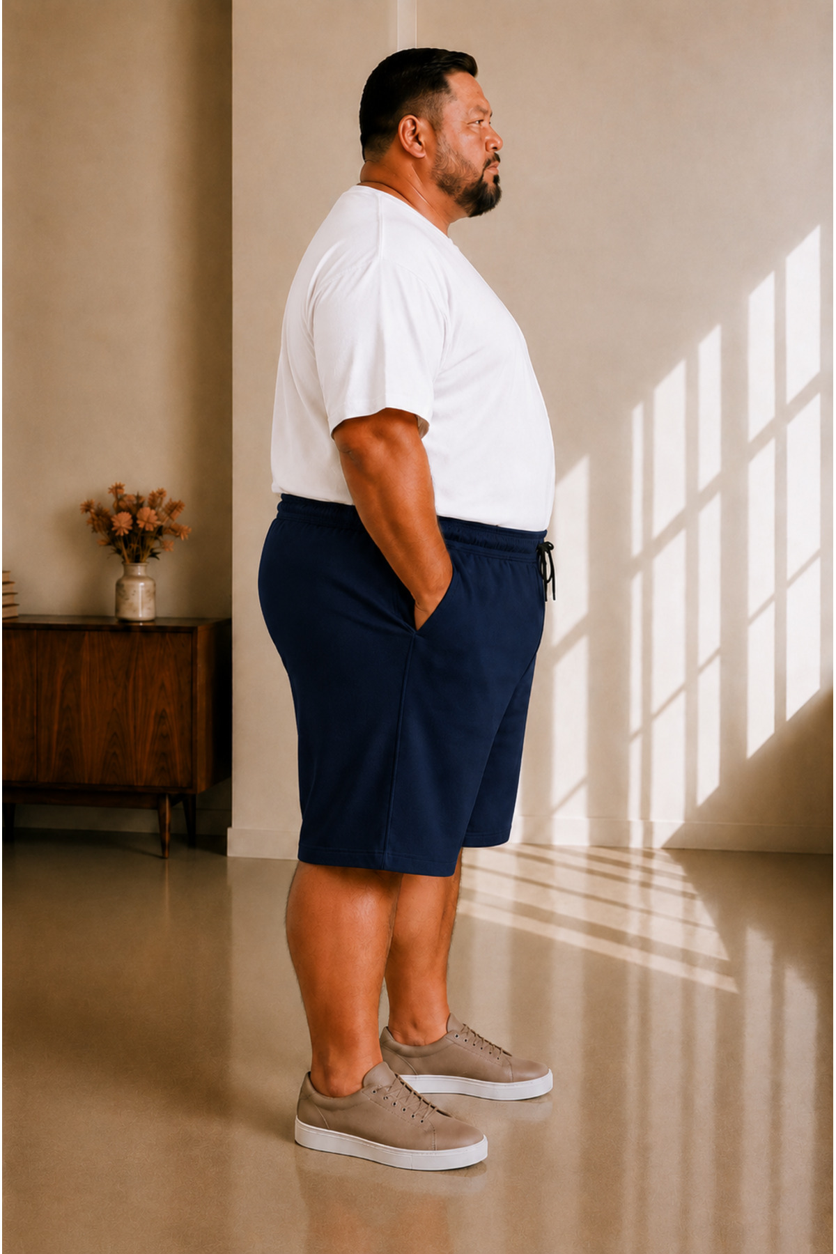 sngl tekstil Erkek Büyük Beden Kapri 3XL 4XL 5XL 6XL 7XL 8XL 9XL görsel 3