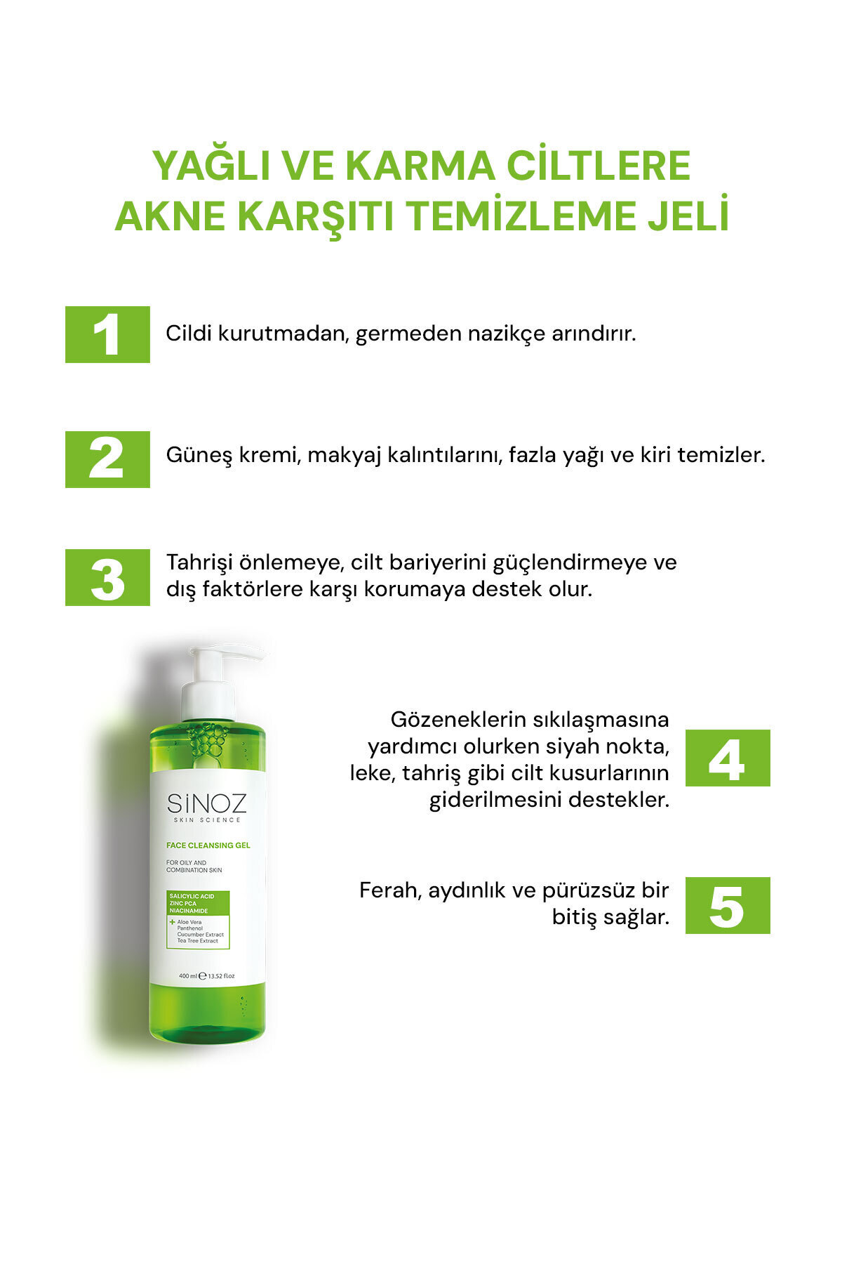 Yağlı ve Karma Ciltler İçin Sebum Dengeleyici Yüz Temizleme Jeli 400 ml — ST9220 — تصویر 3 از 7