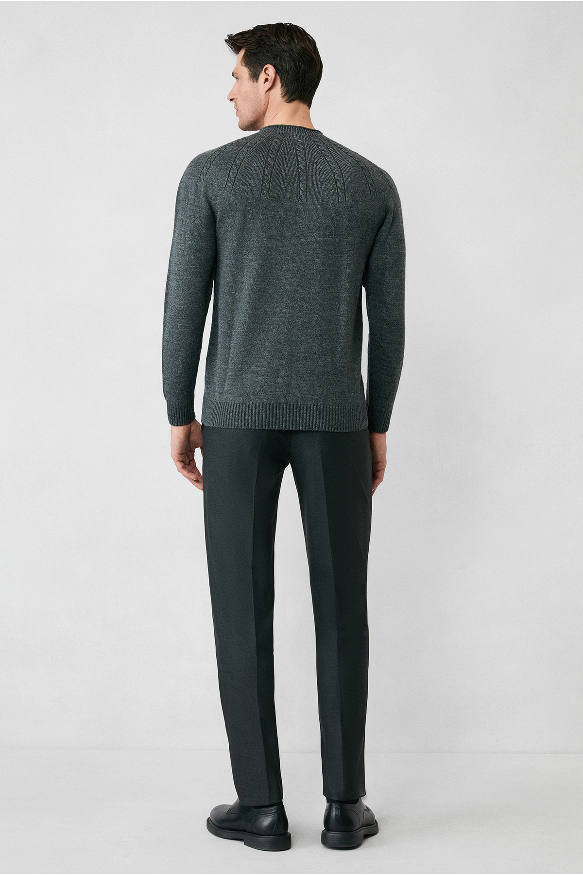 Kiğılı Yarım Balıkçı Yaka Slim Fit Desenli Triko Kazak görsel 5