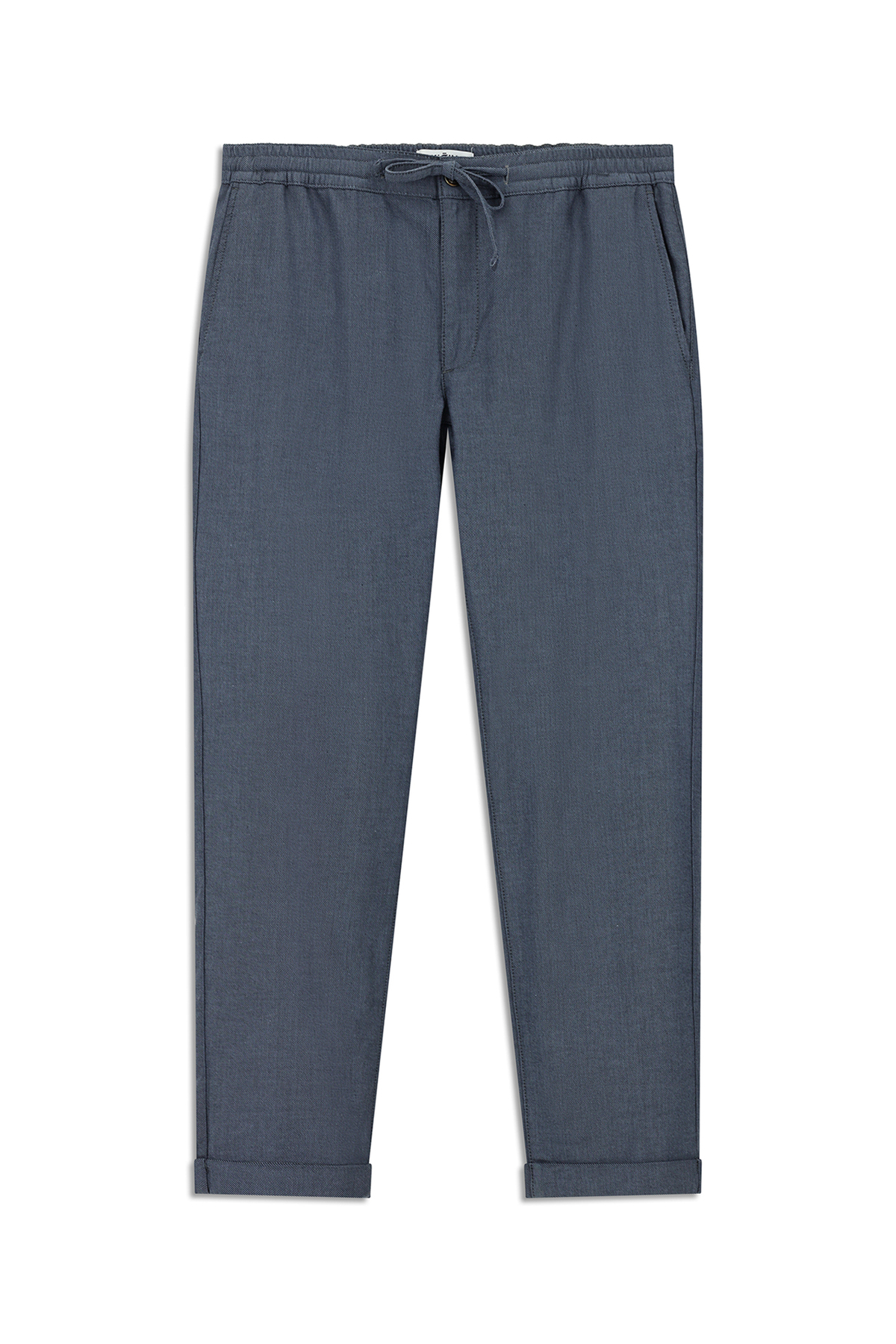 Slim Fit Dar Kesim Desenli Beli Lastikli İpli Likralı Jogger Pantolon — آبی KY2537D0DZ005 — تصویر 2 از 7