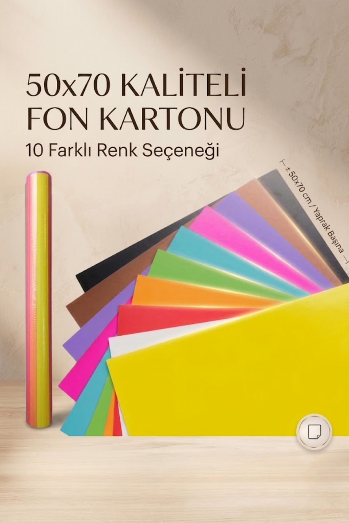 Arthobi 50x70 Kaliteli 10 Renk Fon Kartonu