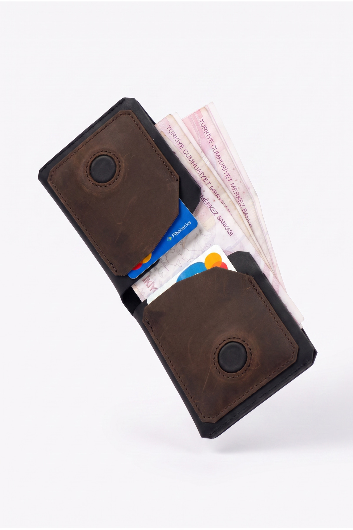 BeeBlack %100 Hakiki Deri CLARK Model Erkek Cüzdan - Mıknatıslı Şık Minimalist Cüzdan