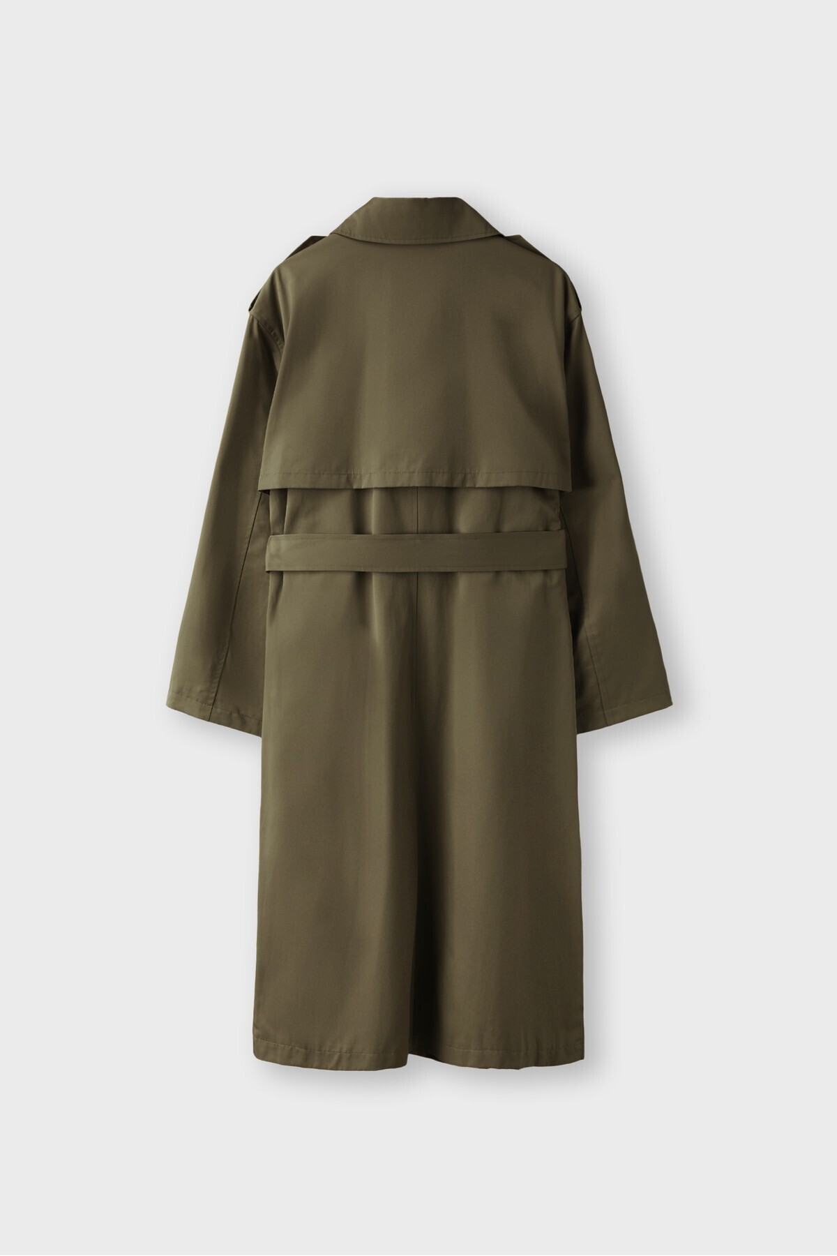 Stradivarius Basic uzun trençkot görsel 7