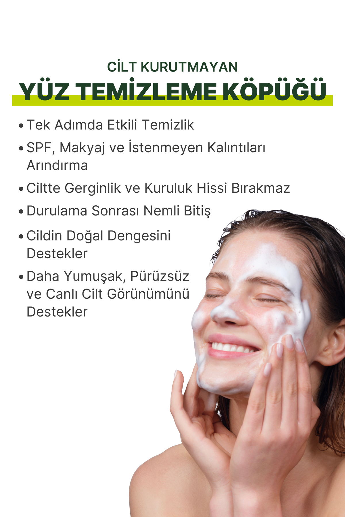 4’lü Komple Cilt Bakım Rutini Seti | Cilt Kurutmayan Temizleyici, Bariyer Güçlendirici Milk Serum, Aydınlatıcı Jel Serum & Yoğun Nemlendirici Krem — LNV.FOAM.MLK.DGT.IHT01 — تصویر 4 از 9
