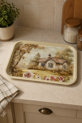Zucci Home English Vintage Çay Servis Tepsisi | Country Cottage | Dikdörtgen ...
