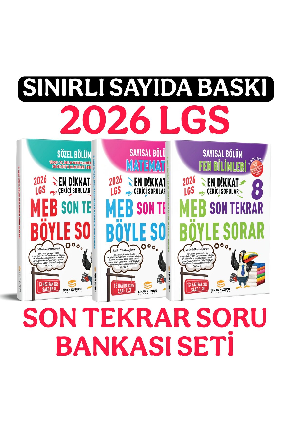 SİNAN KUZUCU YAYINLARI 2026 LGS SON TEKRAR SÖZEL + SAYISAL BÖLÜM SORU BANKASI SETİ - Fiyatı, Yorumları
