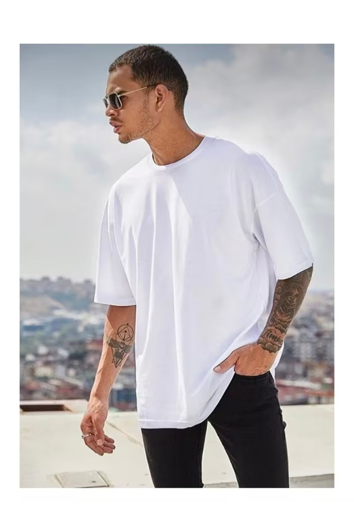 ZİYMO Men's Plain Oversize T-Shirt