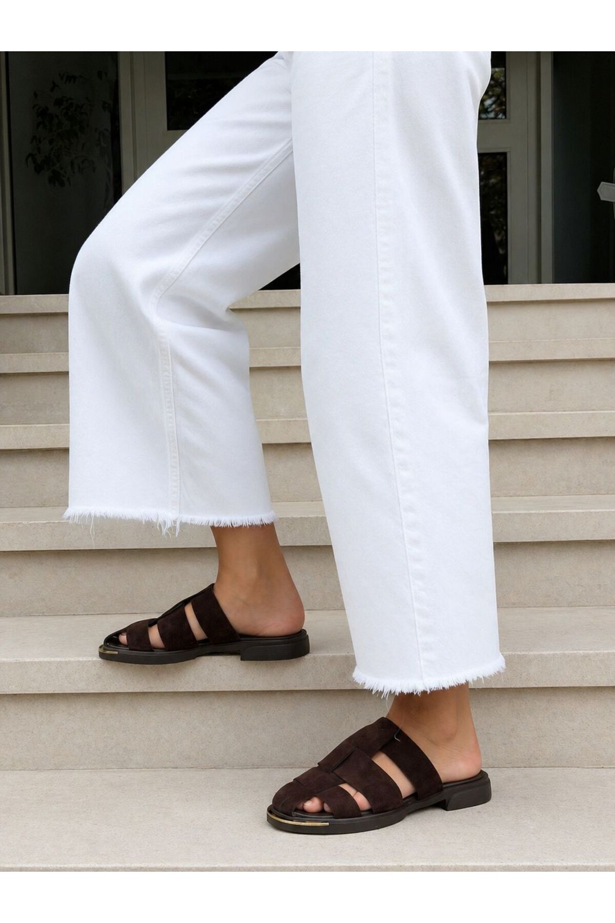 Solea Genuine Leather Low Heel Women's slippers casual