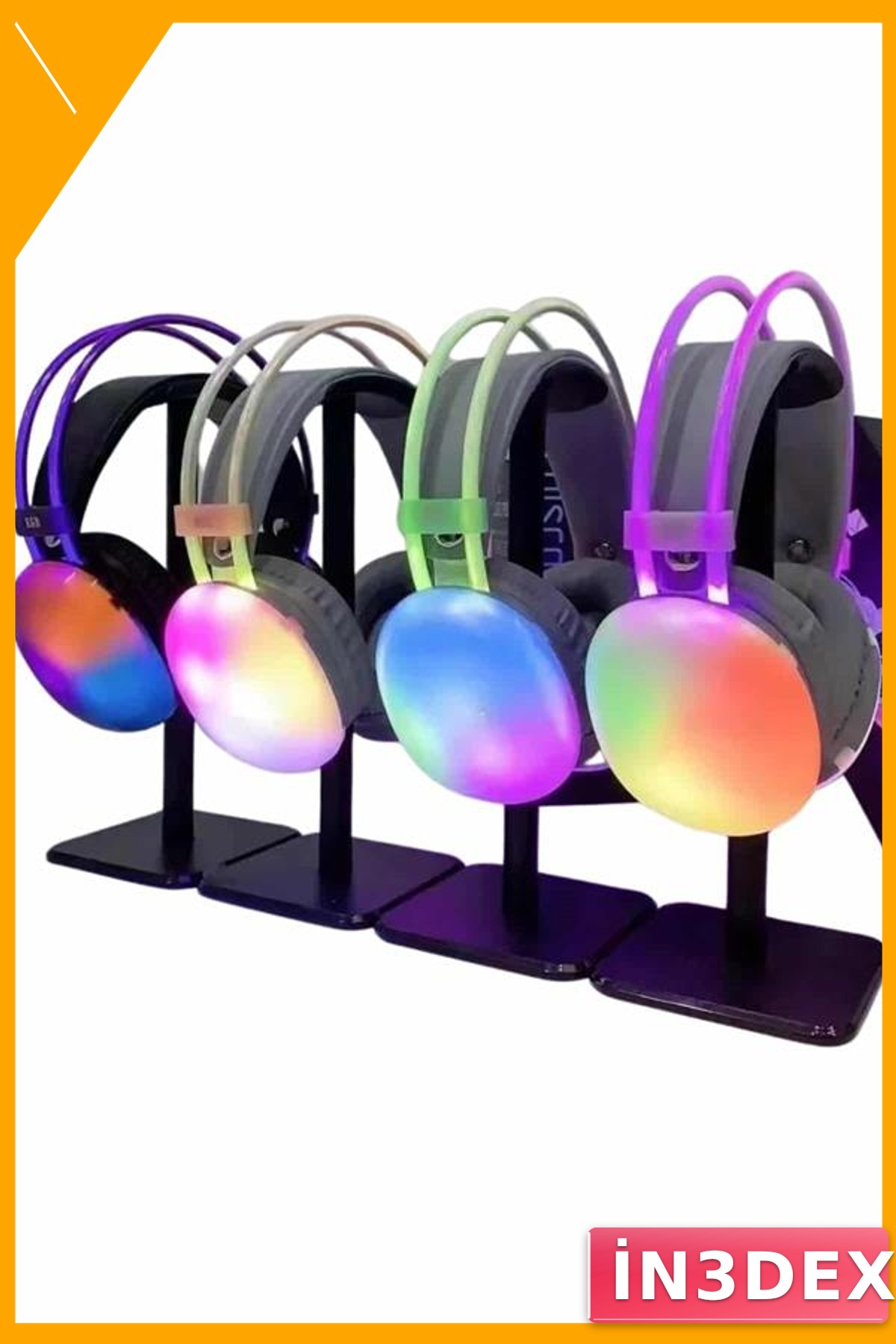 Kulak Üstü Bluetooth Kulaklık 40mm Sürücü RGB Işıklı 800mAh