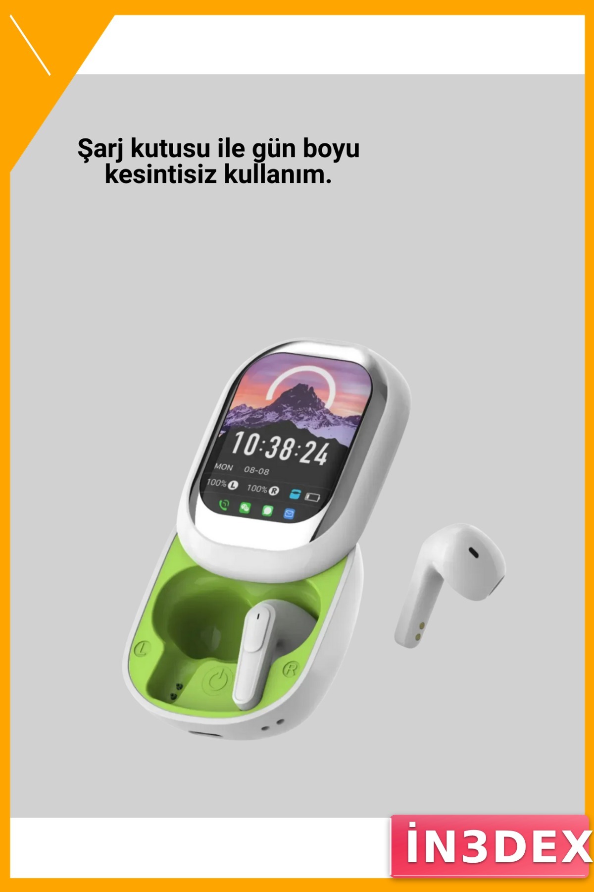 Bluetooth 5.4 Kulak İçi Kulaklık Dokunmatik Ekranlı Kayar Kapaklı Şarj Kutusu