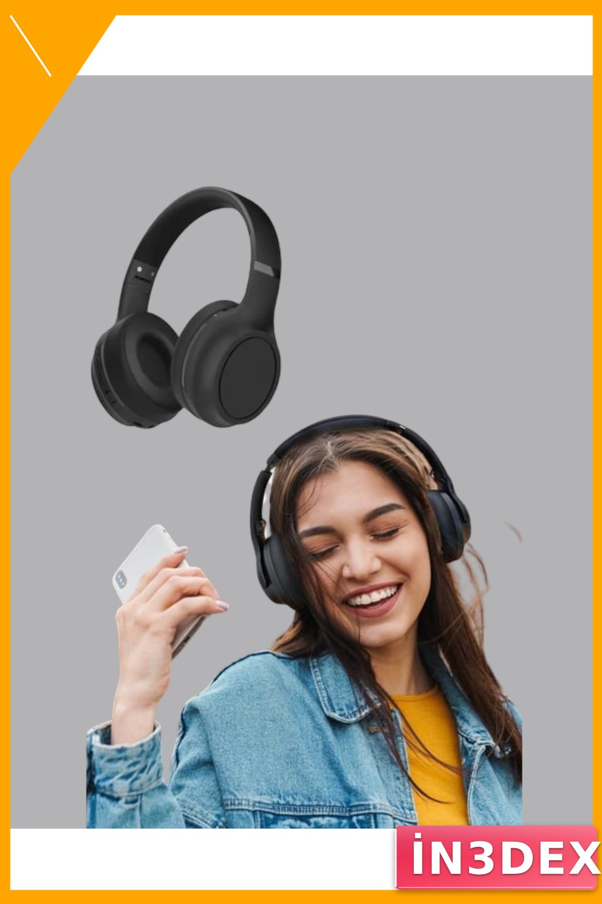 Kablosuz Bluetooth 5.0 Kulaklık 18 Saat Batarya Katlanabilir Siyah