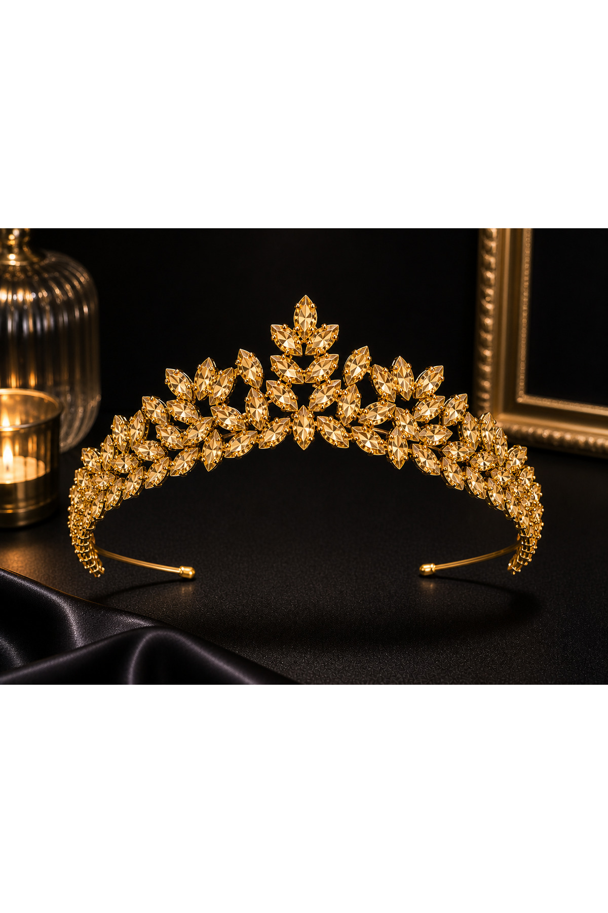 Stylish And Elegant Wedding And Engagement Bridal Crown With Crystal Gemstone