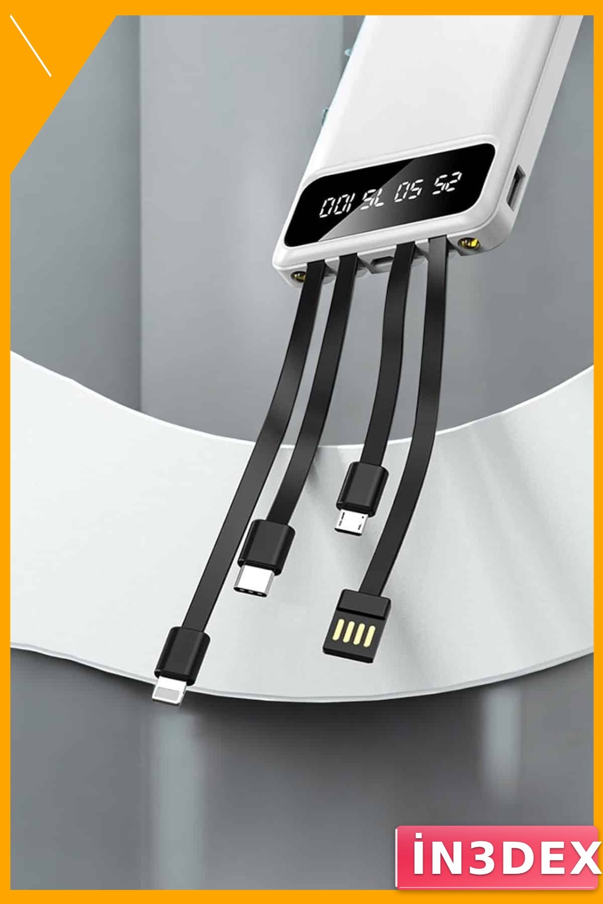 20.000mAh PD Hızlı Şarj Powerbank LCD Ekranlı Çoklu Giriş
