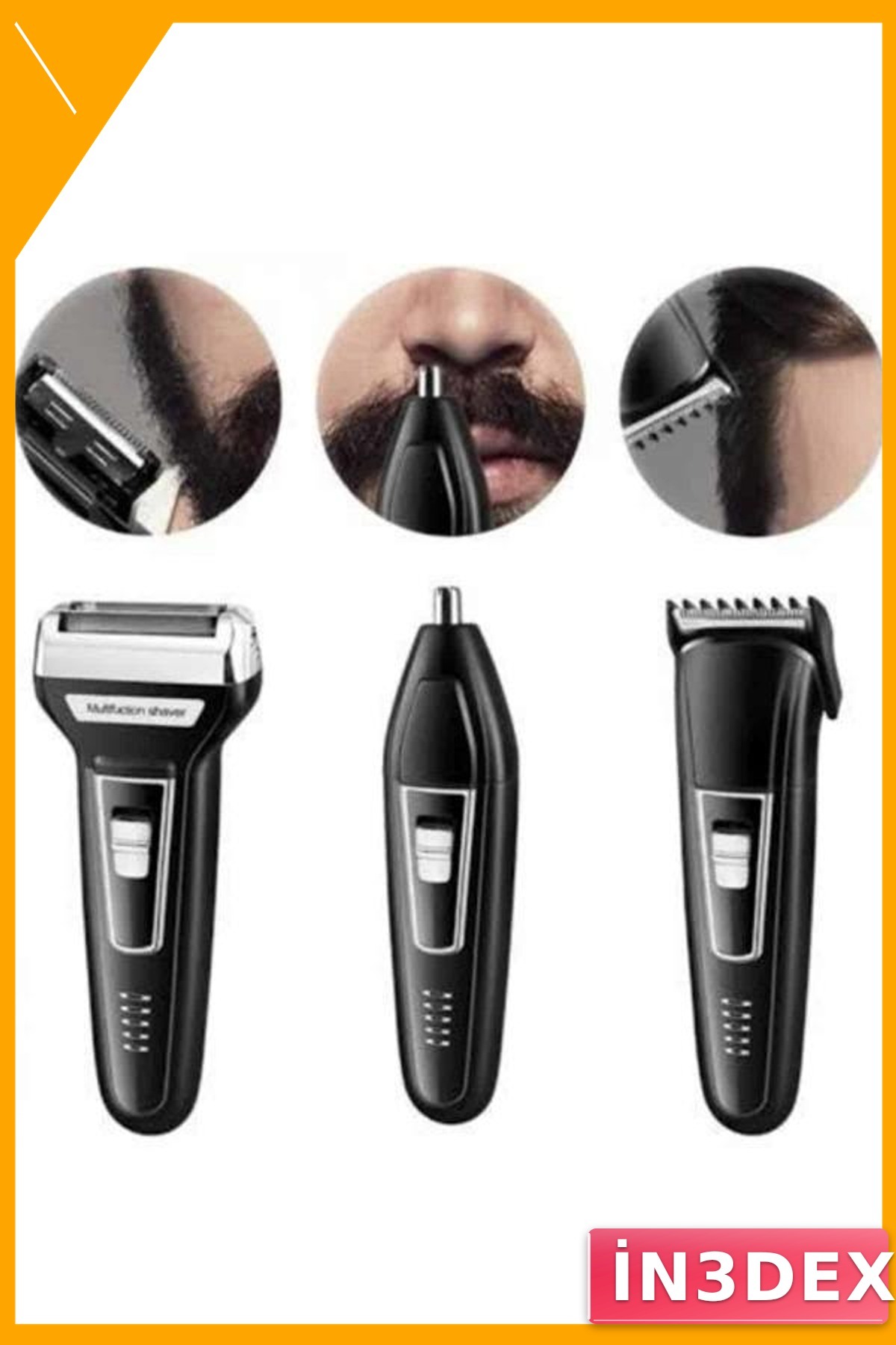 3 Başlıklı T Başlıklı Şarjlı Tıraş Makinesi Hassas Ciltler İçin