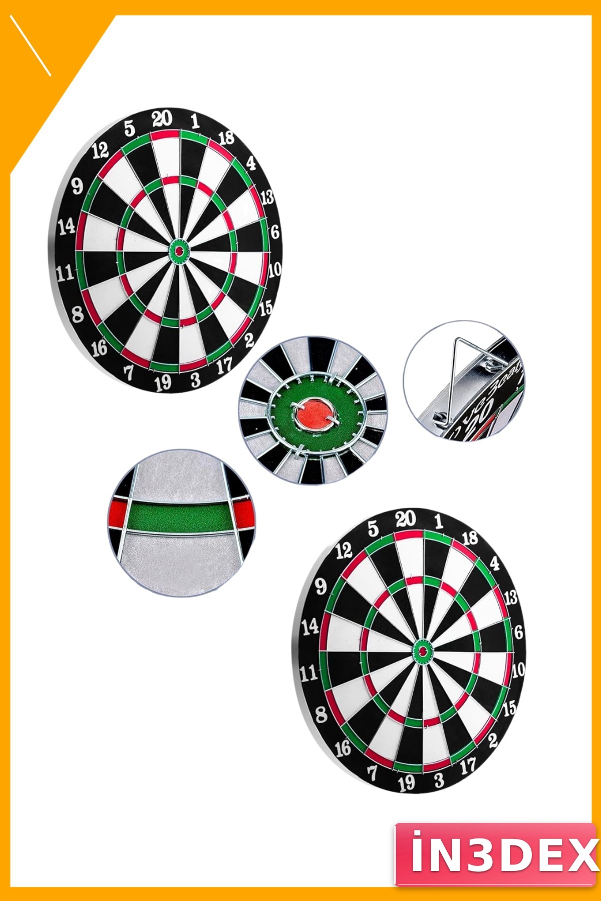 12 İnç Ahşap Dart Tahtası 4 Metal Uçlu Ok Seti
